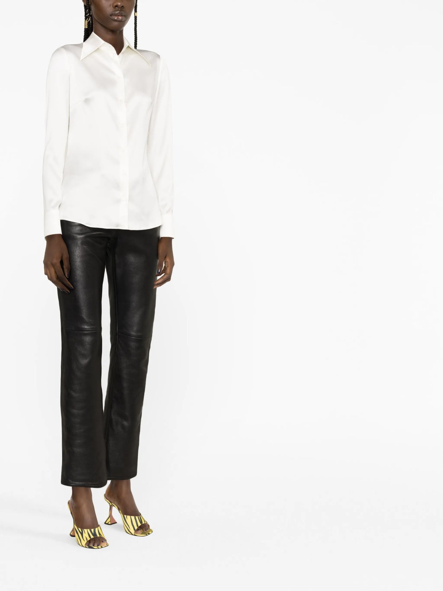 long-sleeve silk shirt