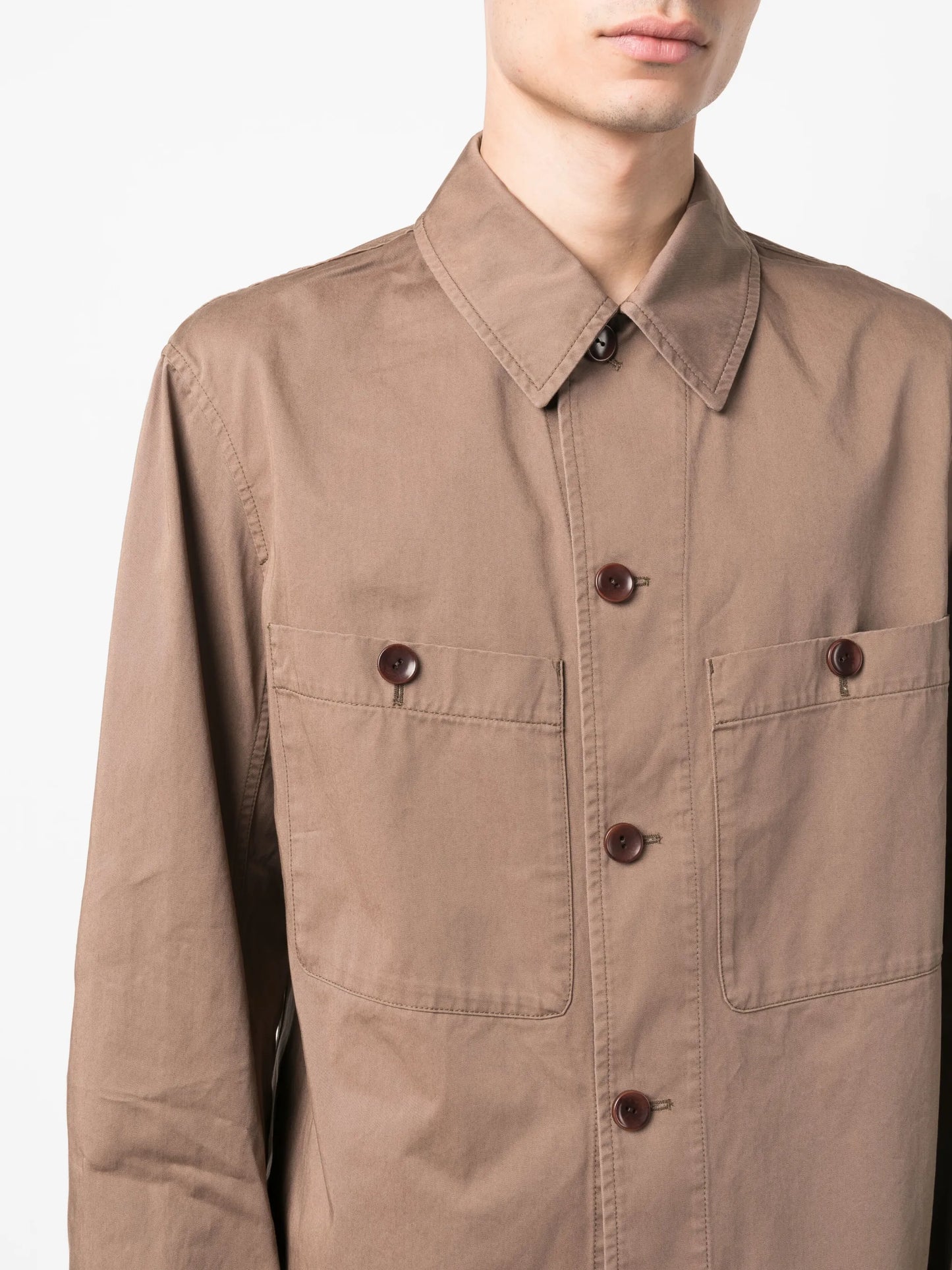 military-inspired cotton overshirt