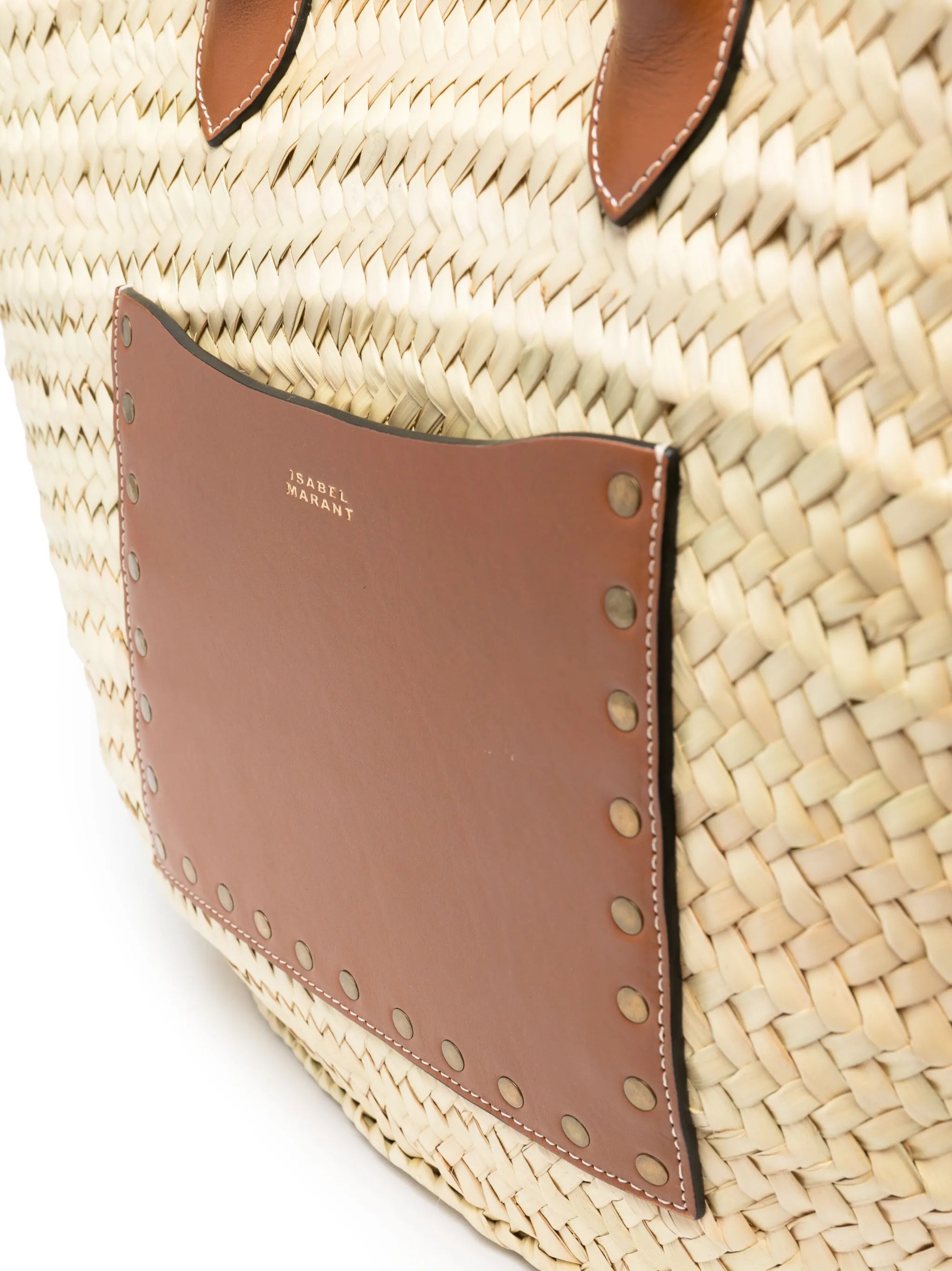 interwoven-design straw beach bag