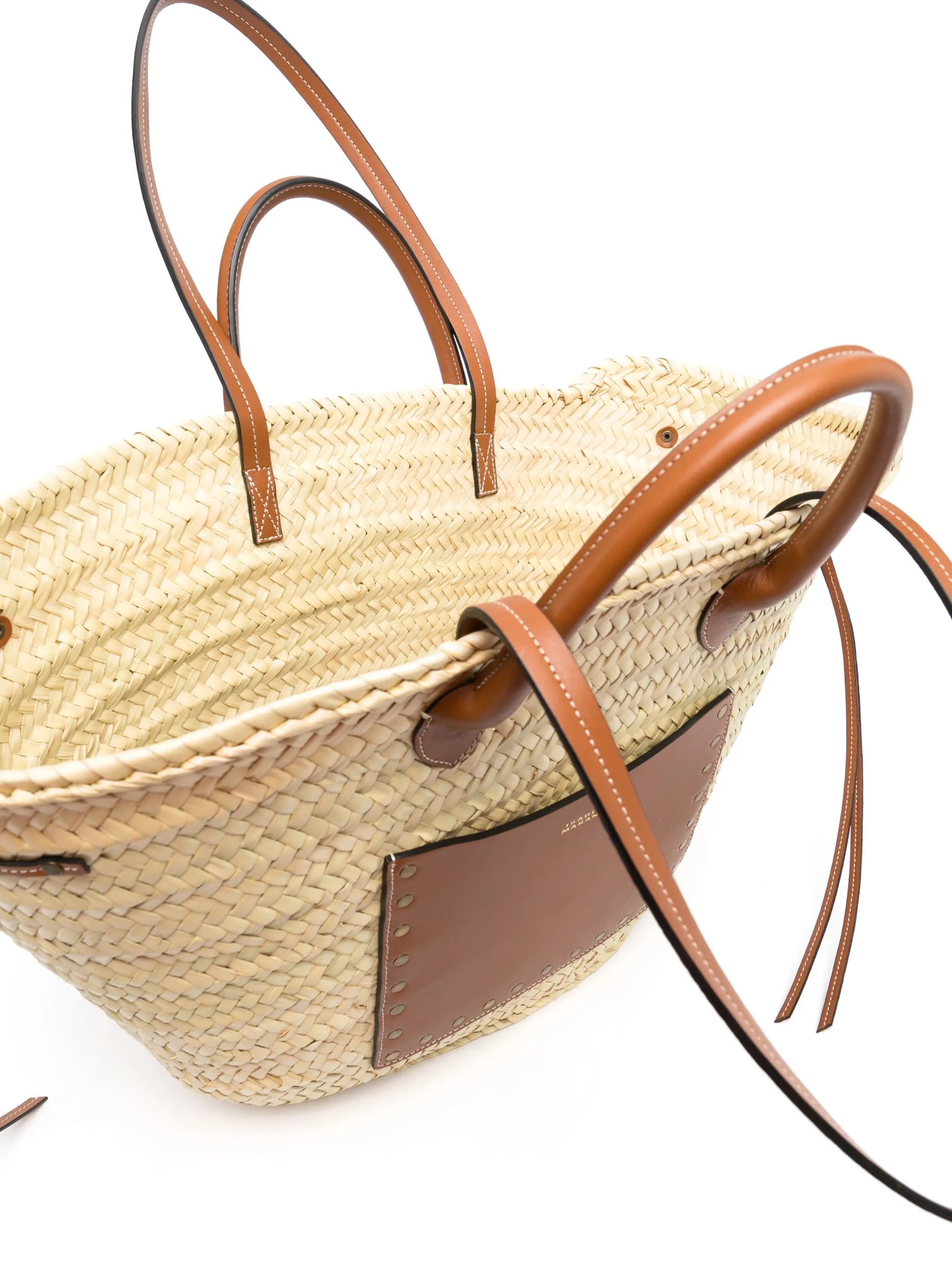interwoven-design straw beach bag