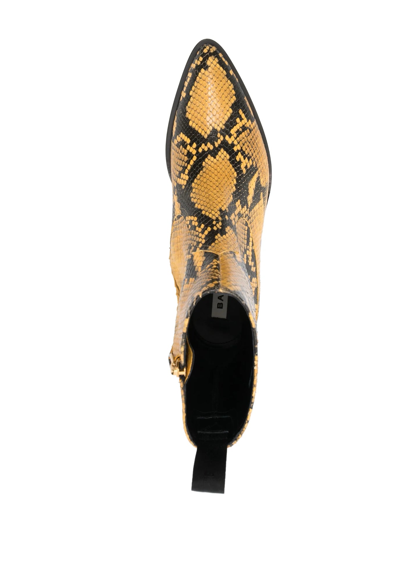 snakeskin-print leather boots
