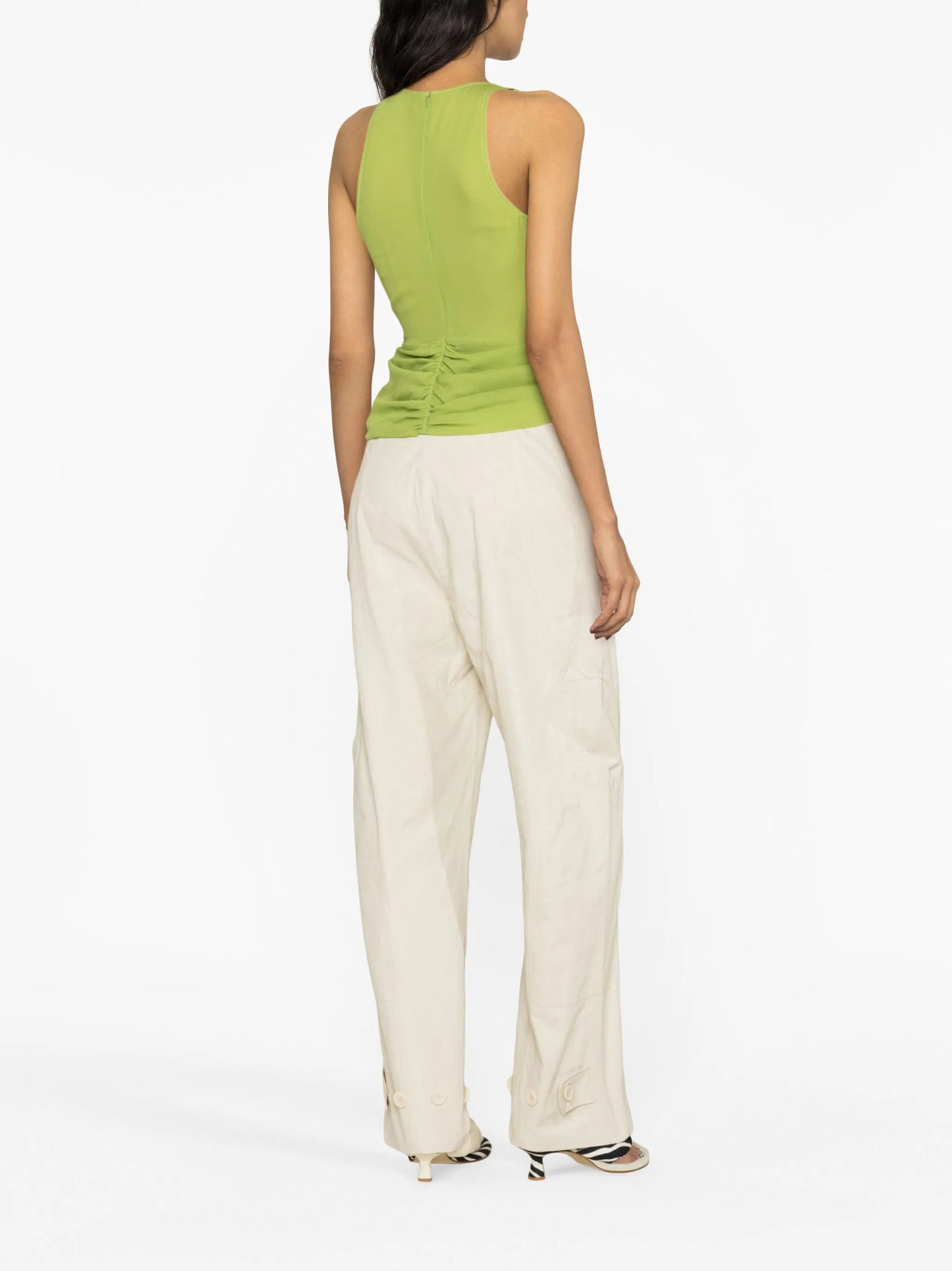 Springs twist-front silk top