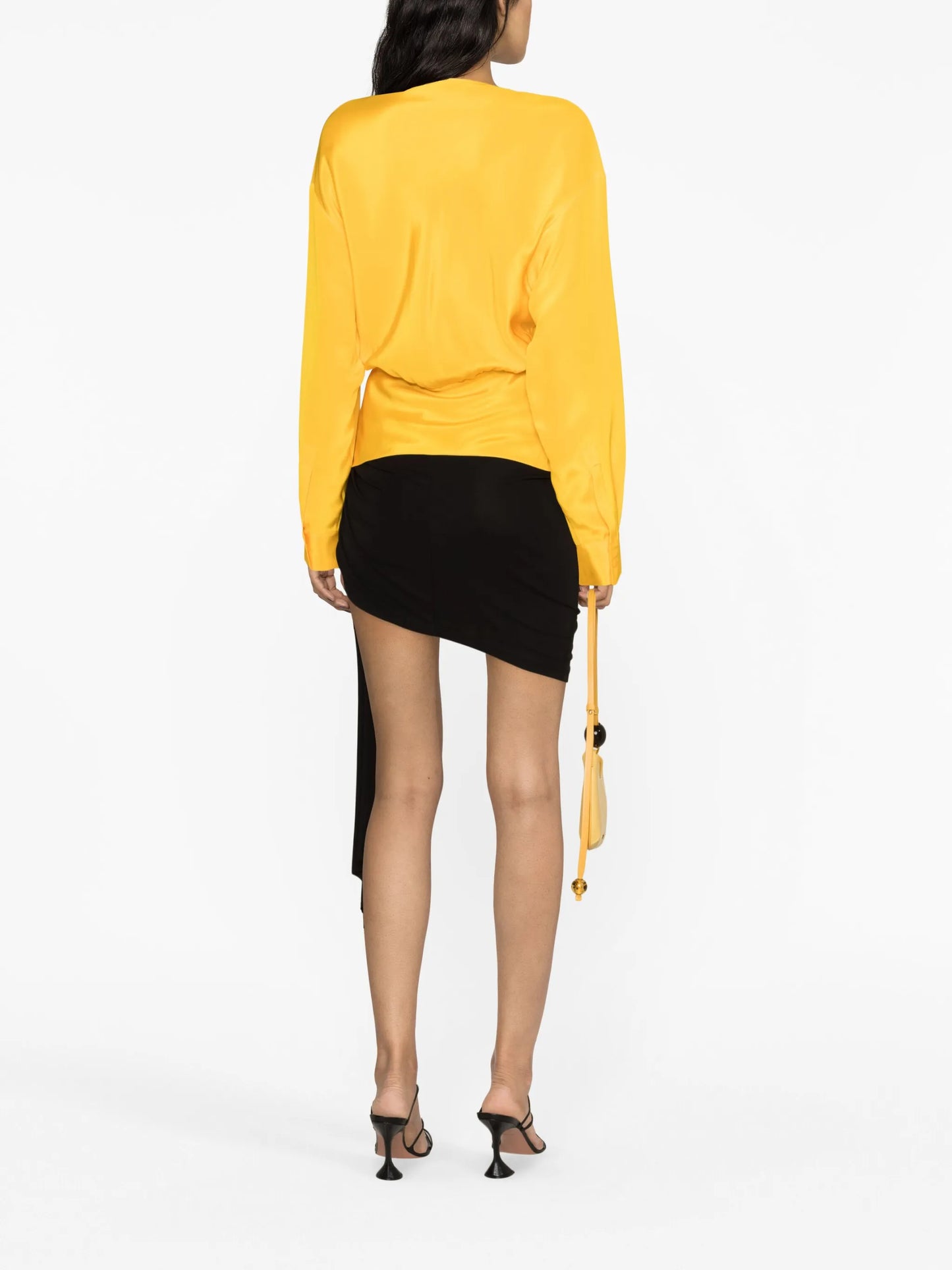 Triquetra cut-out silk blouse