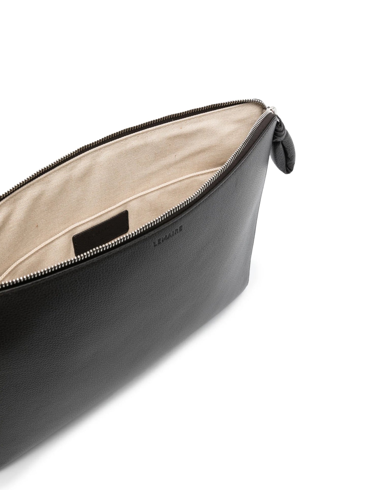 logo-debossed leather laptop bag