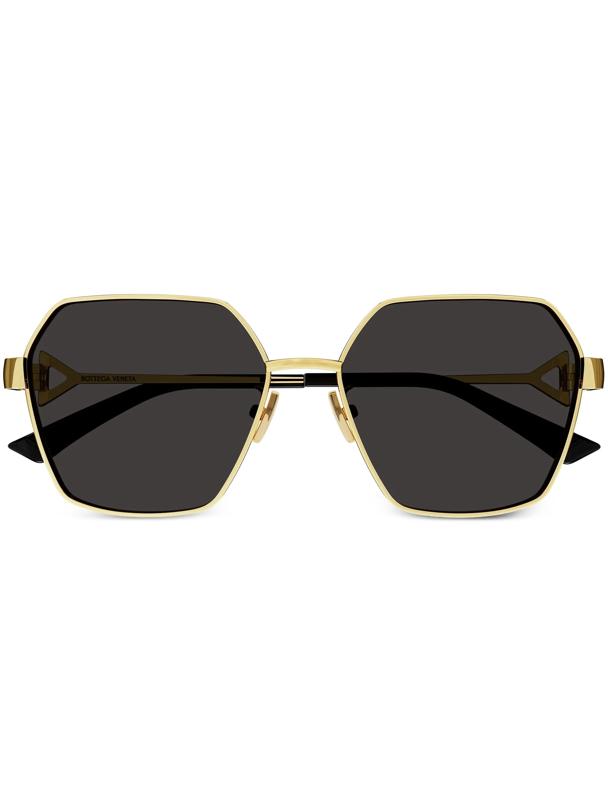 tinted geometric-frame sunglasses
