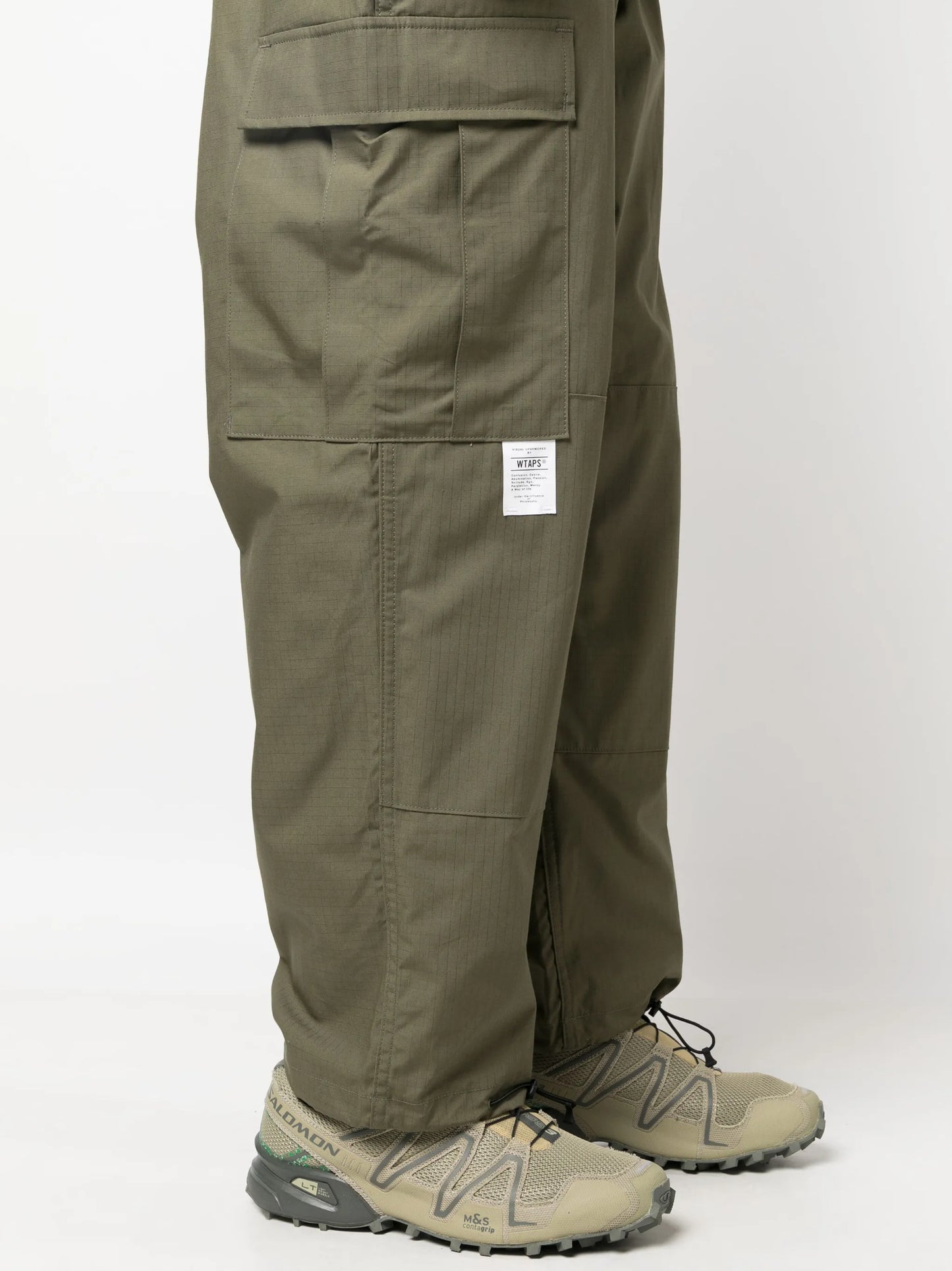 straight-leg cotton cargo trousers