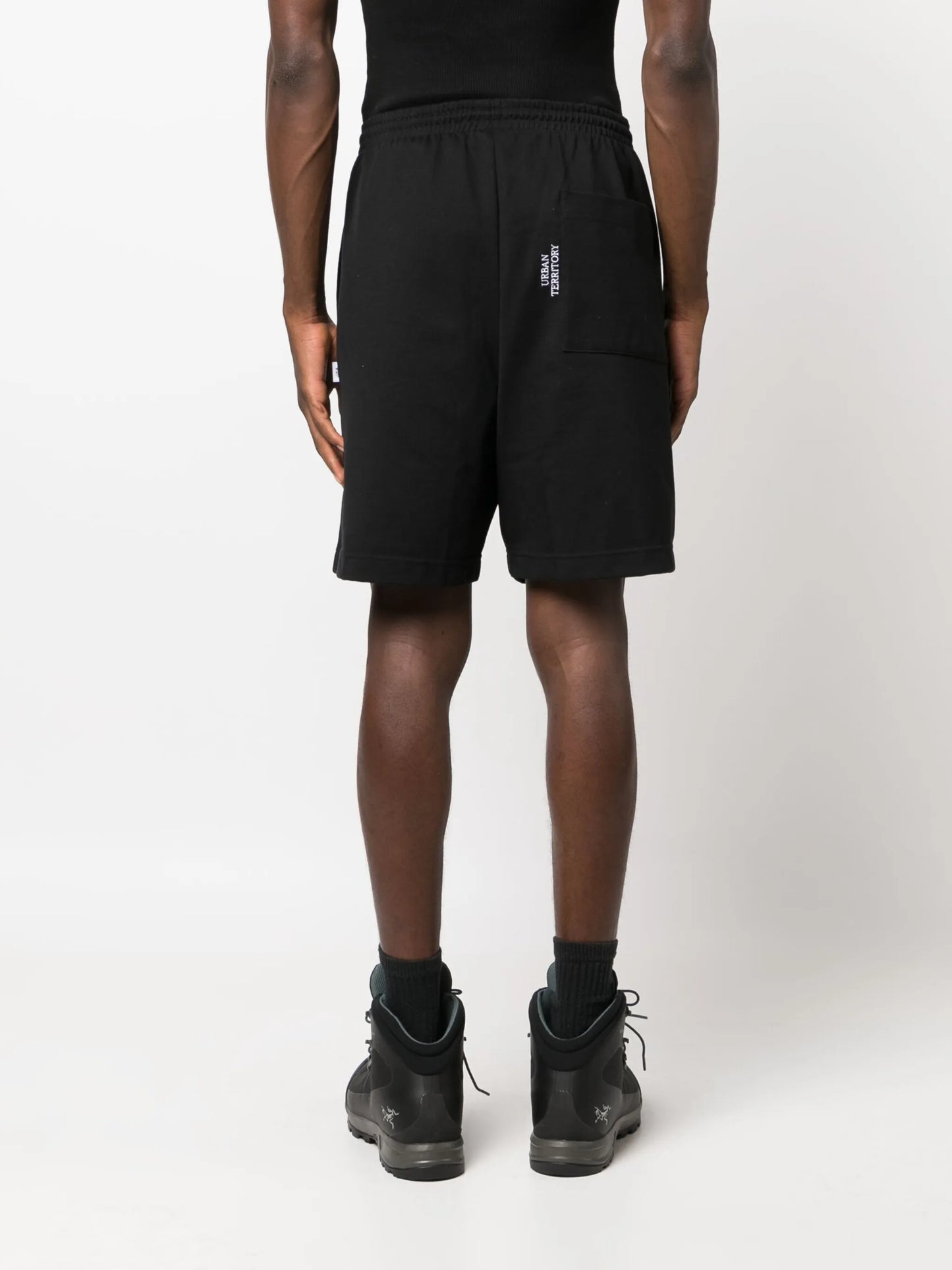 logo-embroidered cotton blend track shorts