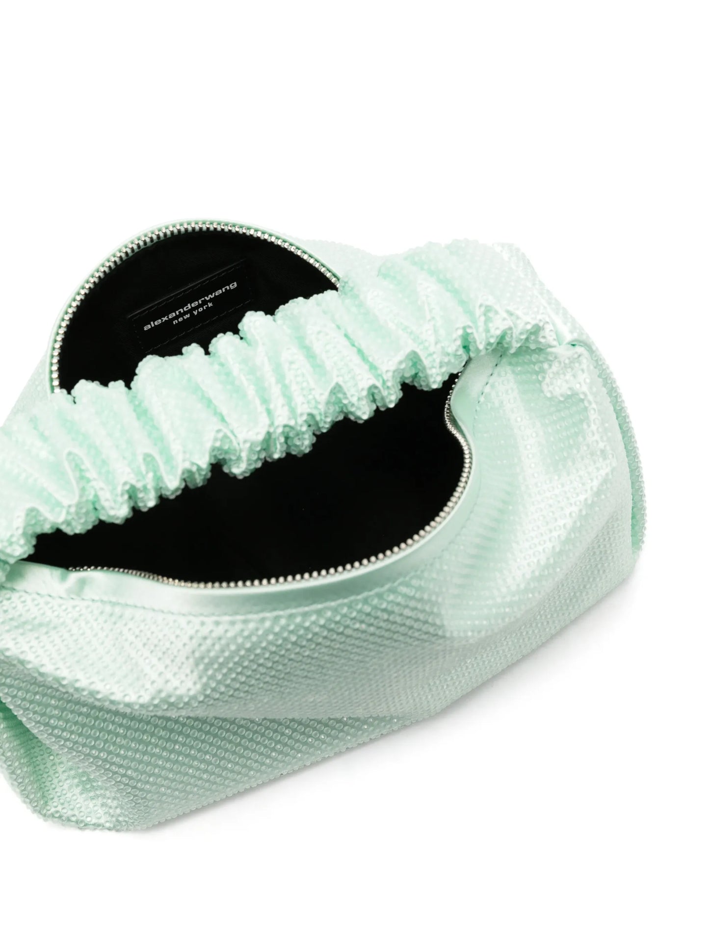 Scrunchie crystal-embellished mini bag