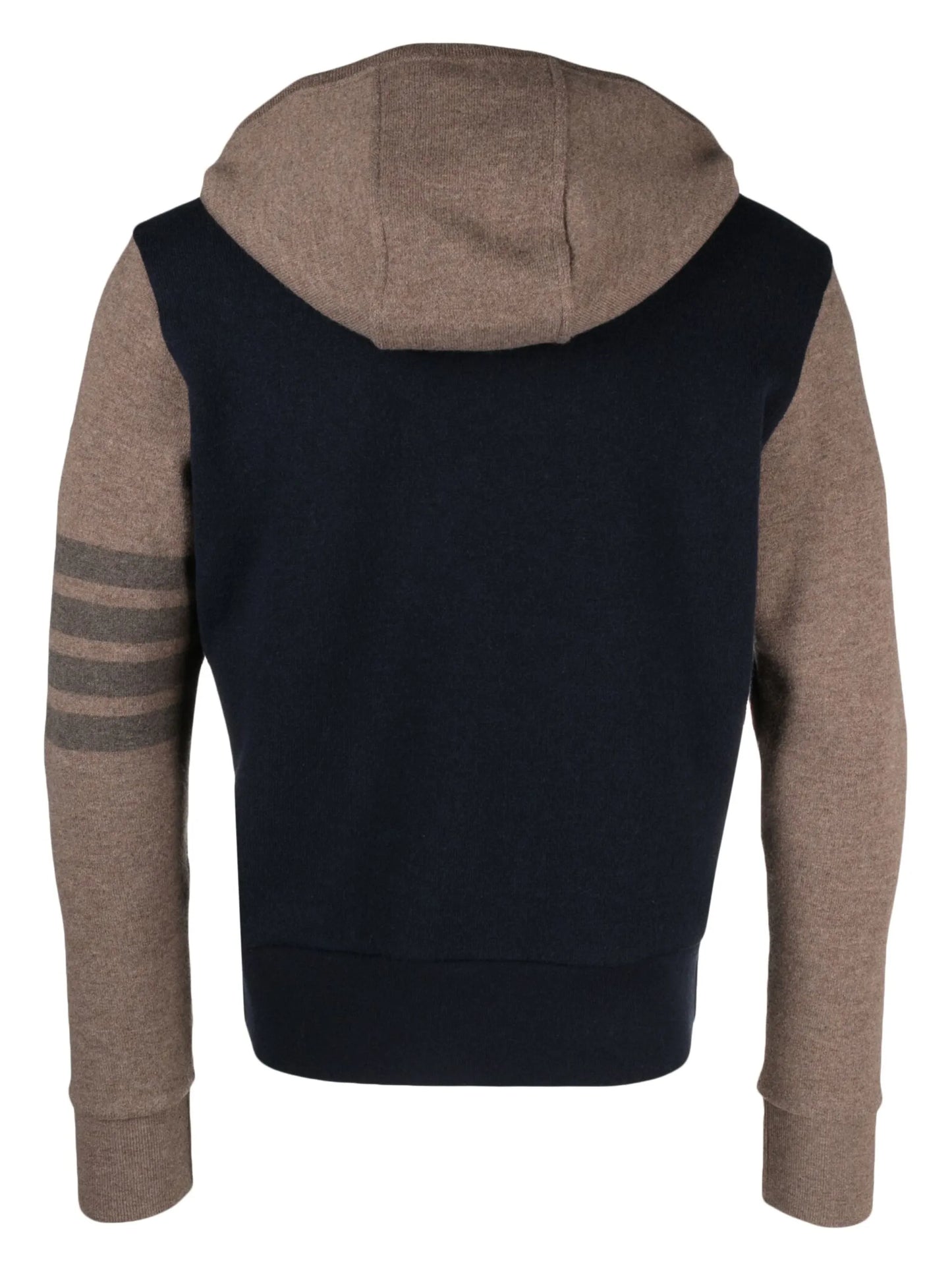 4-Bar panelled wool hoodie