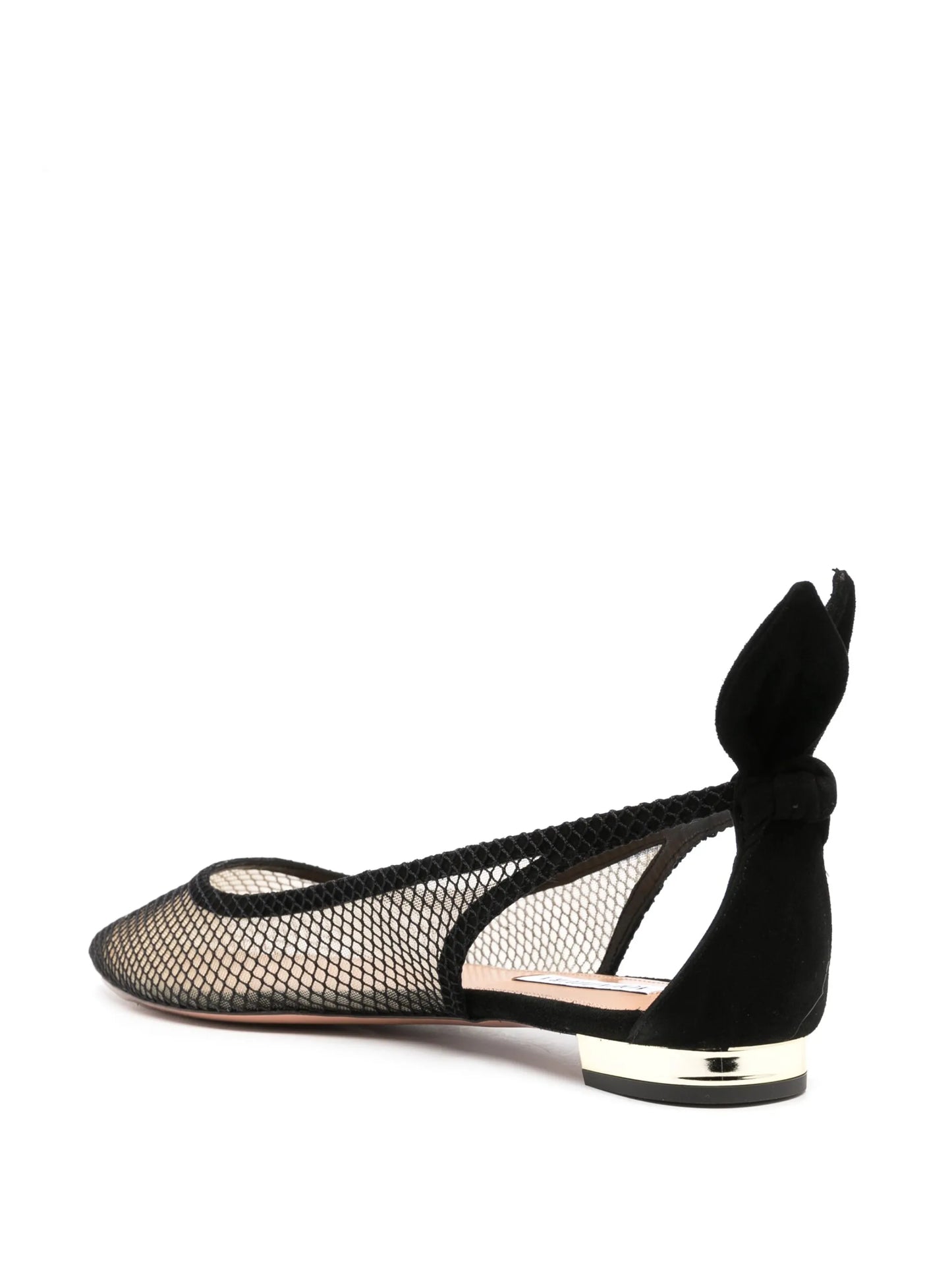 bow-embellished mesh ballerina shoes