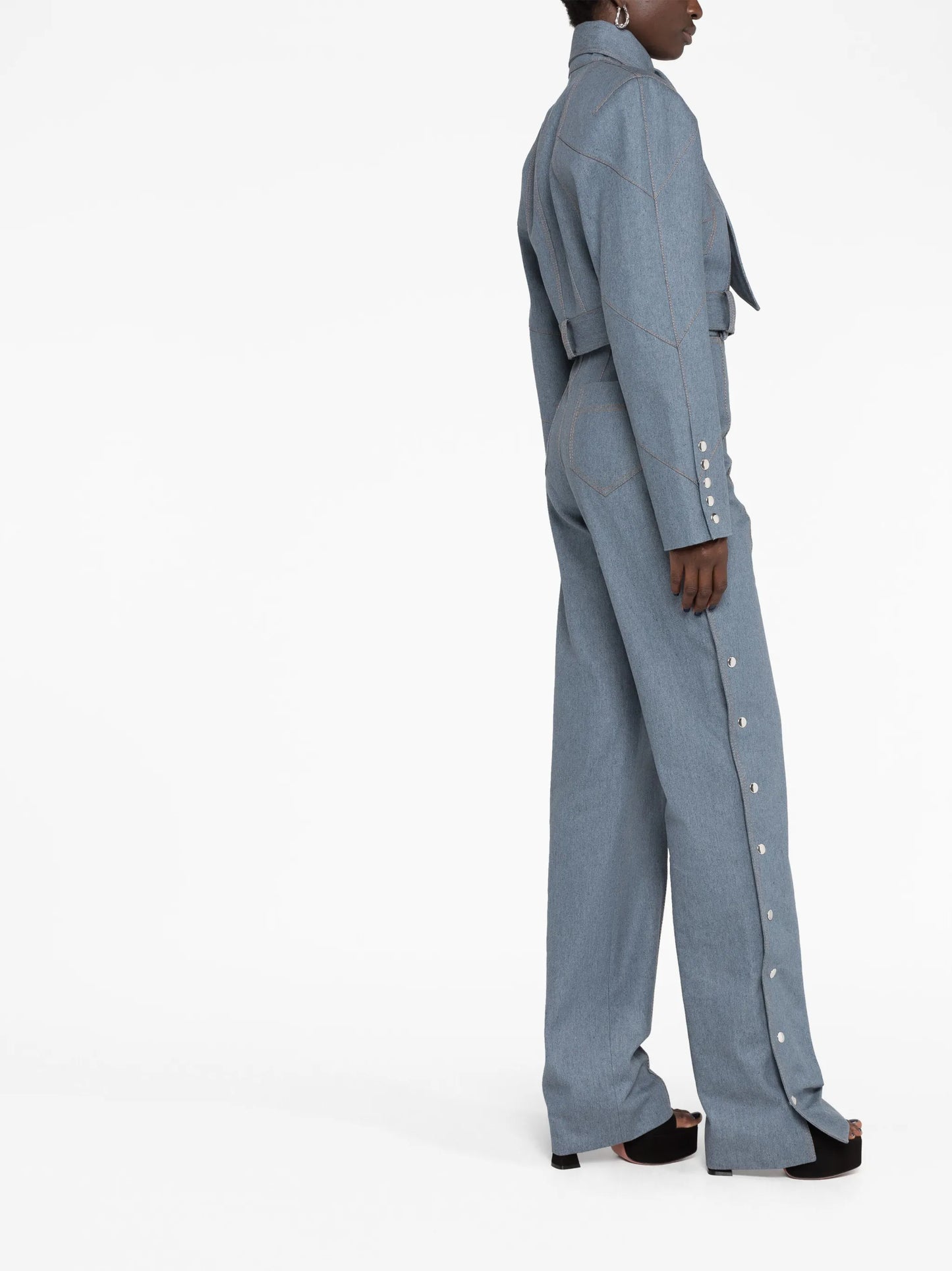 high-rise straight-leg jeans