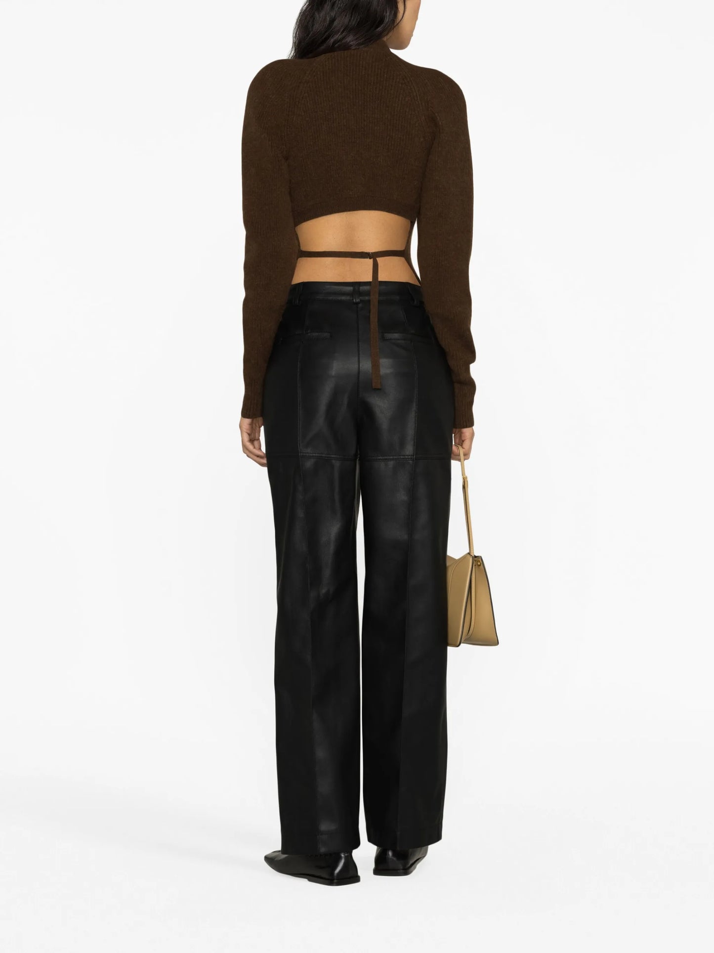 open-back ribbed-knit jumper
