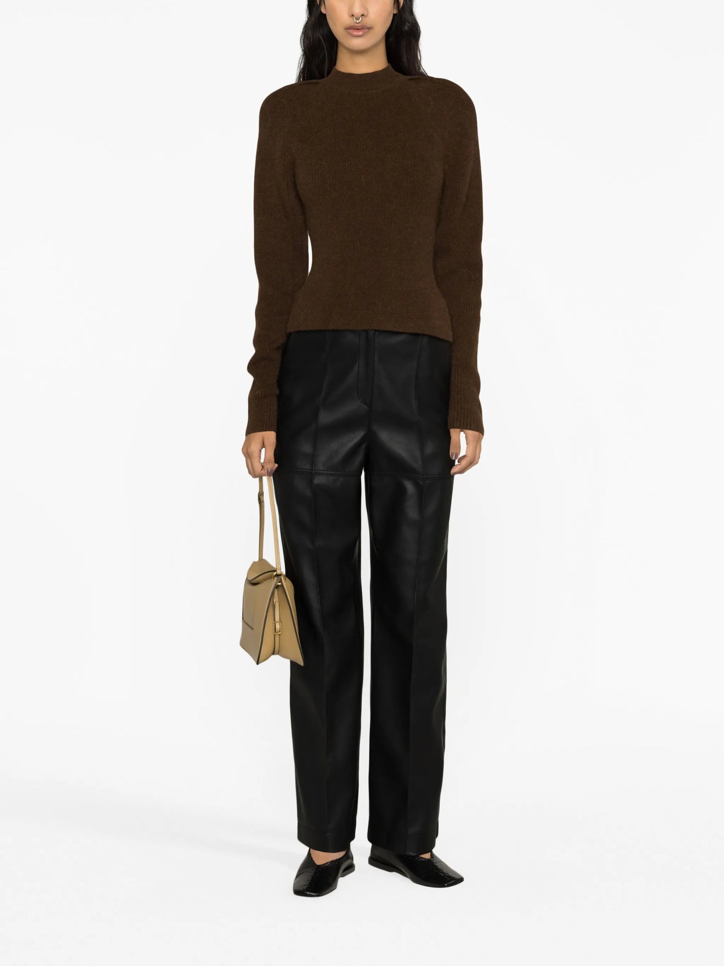 open-back ribbed-knit jumper
