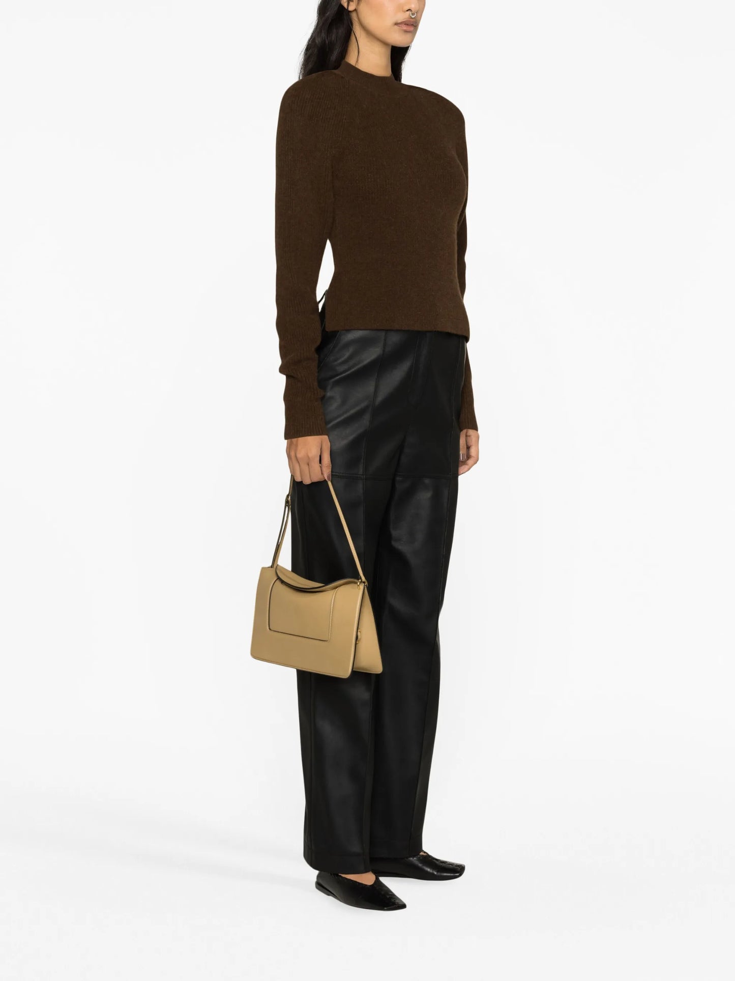 open-back ribbed-knit jumper