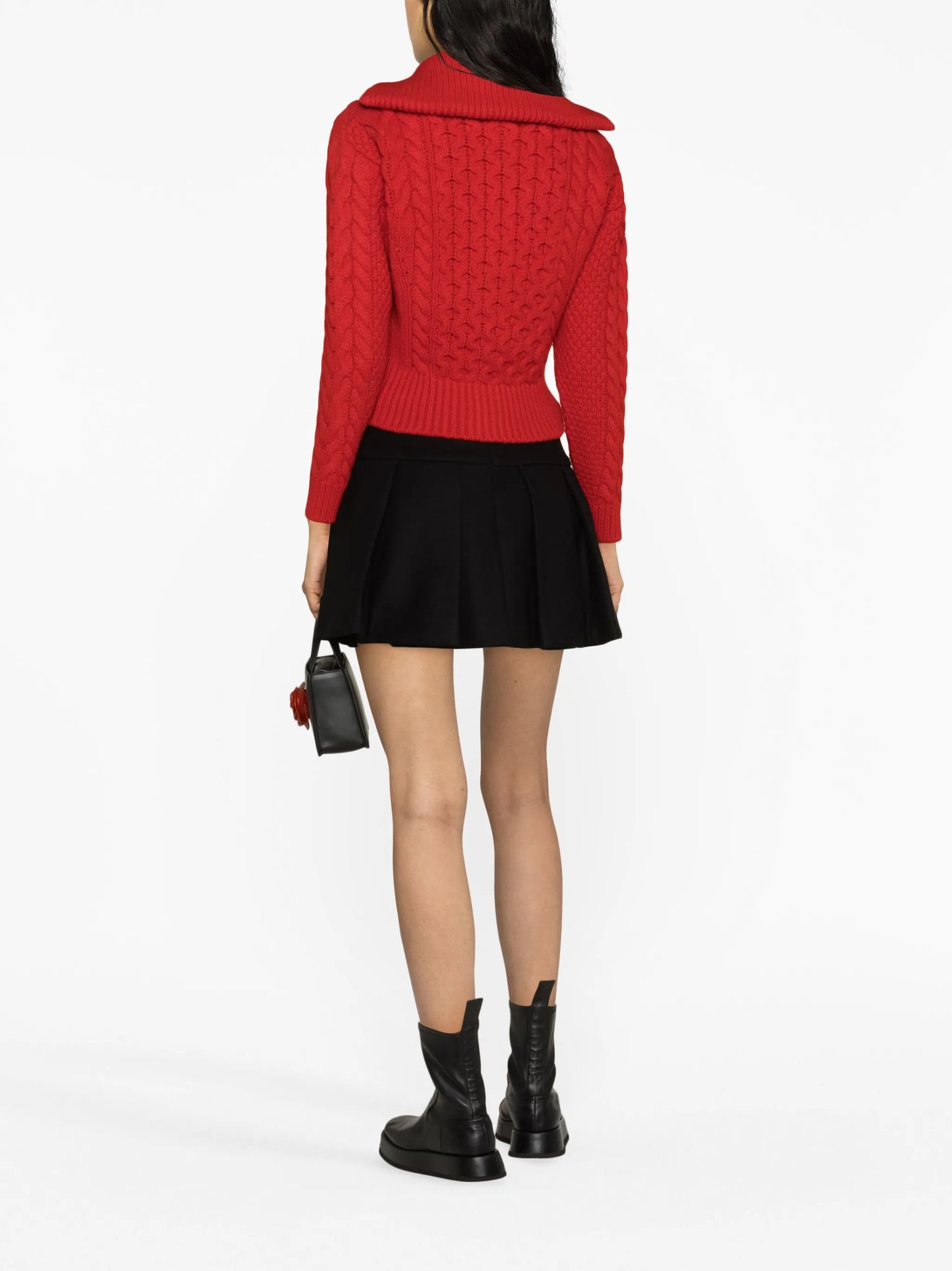 cable-knit wool-blend cardigan