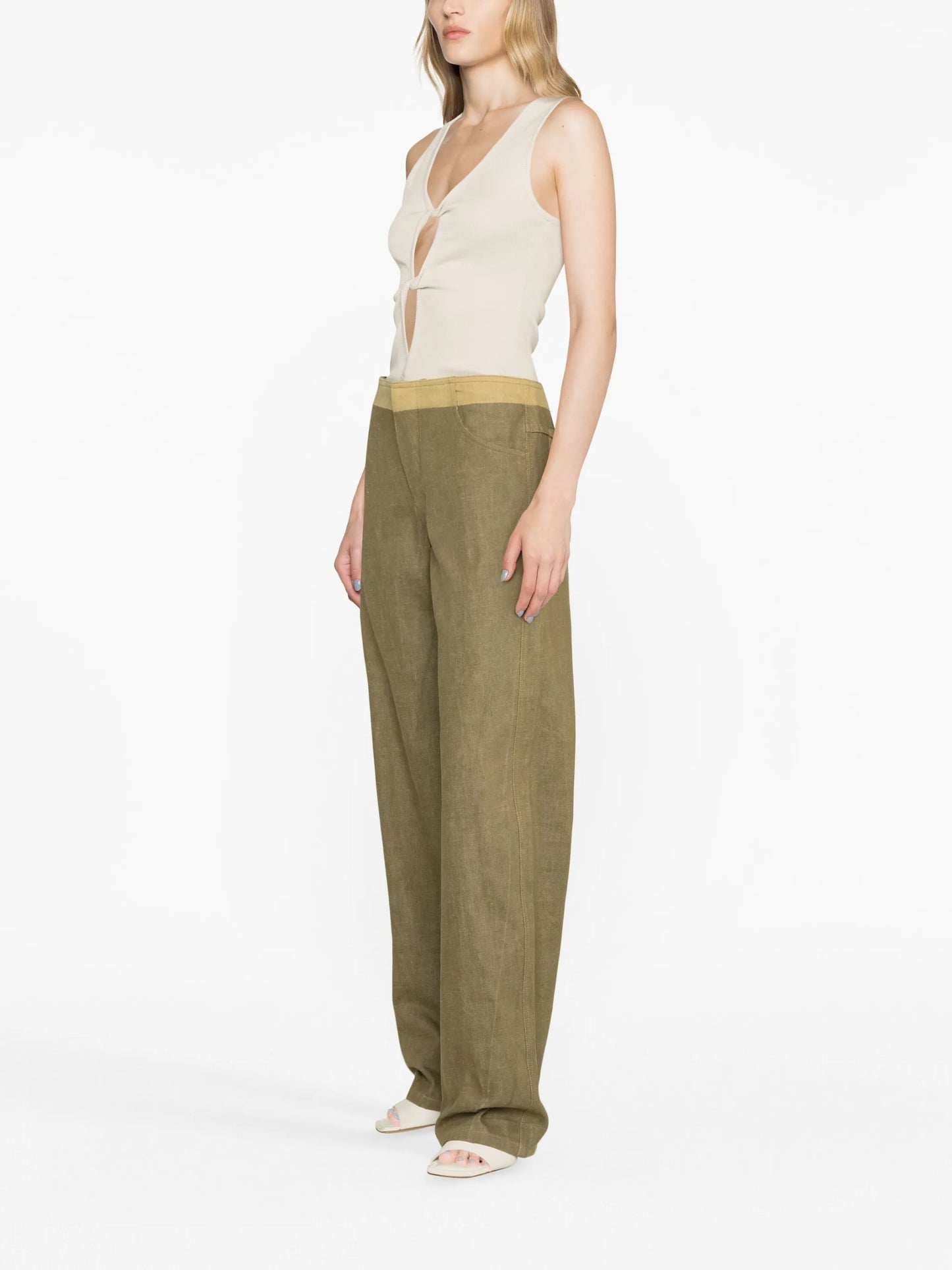 Deconstruct straight-leg jeans