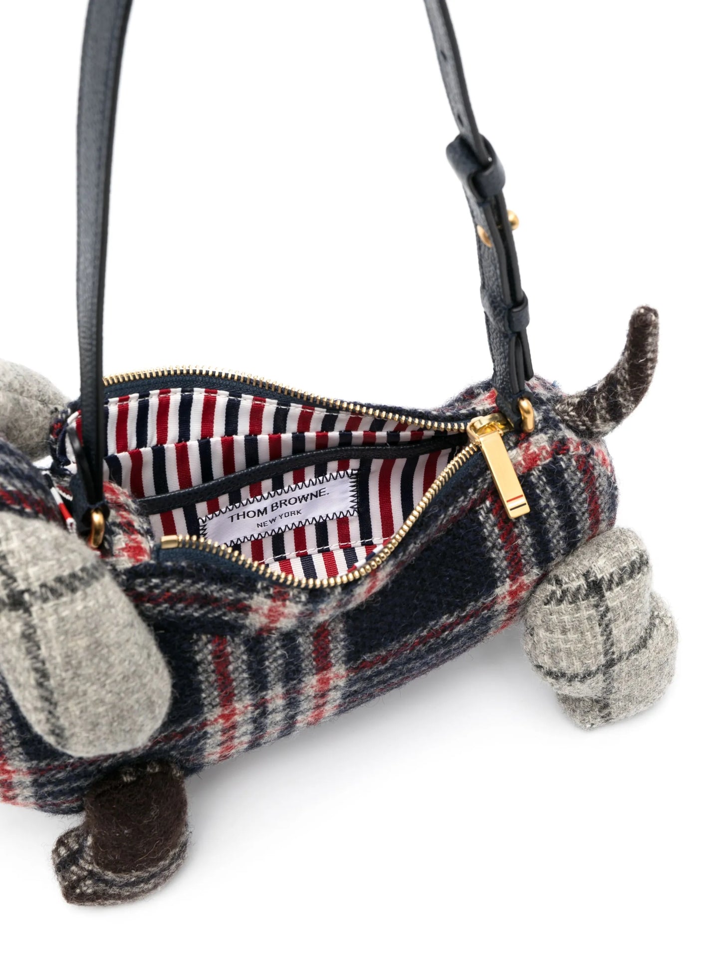 Hector plaid-check wool shoulder bag