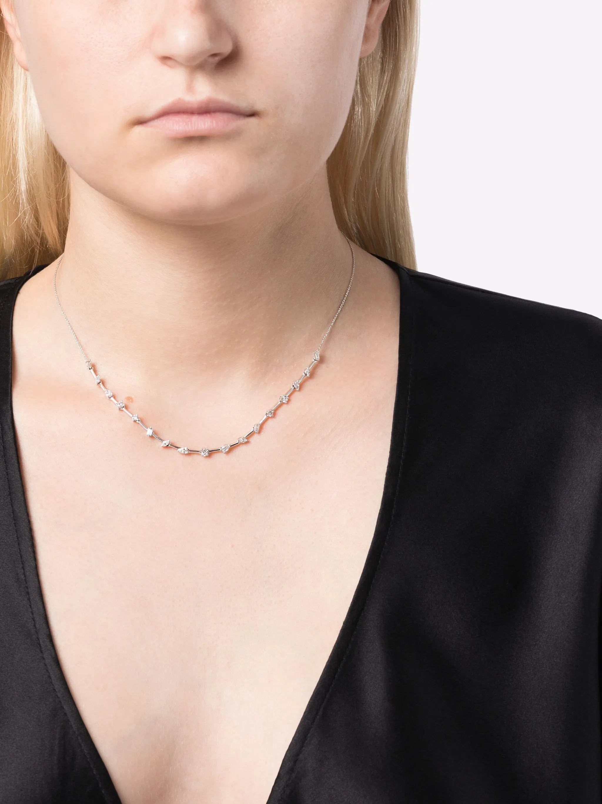 14kt white gold Alexa Jordyn diamond necklace