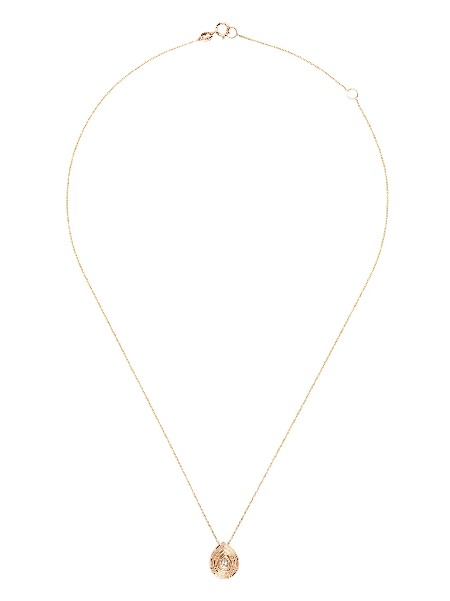 14kt yellow gold Nana Bernice Groove Teardrop diamond necklace