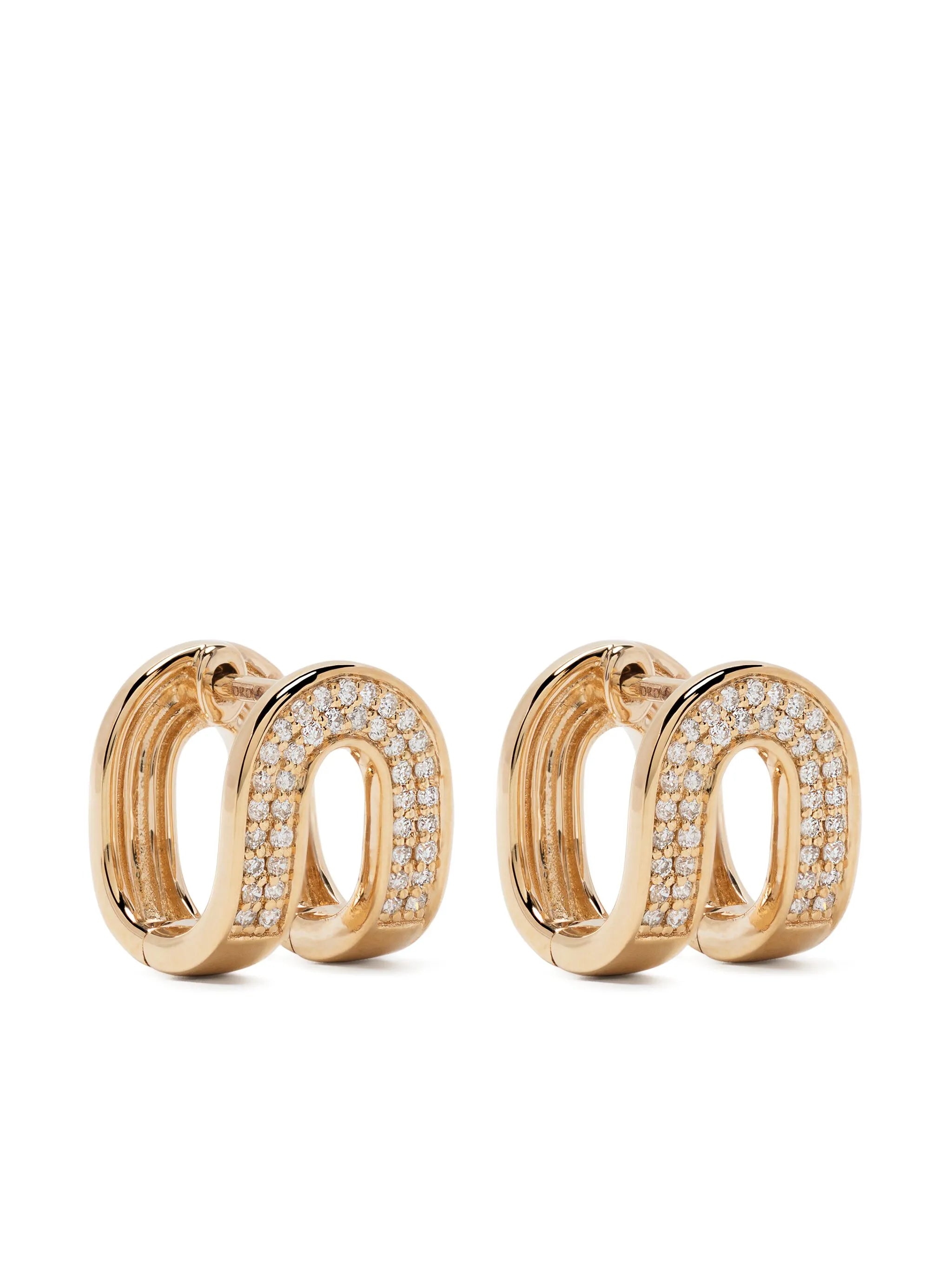 14kt yellow gold Nana Bernice Reversible Huggies diamond earrings