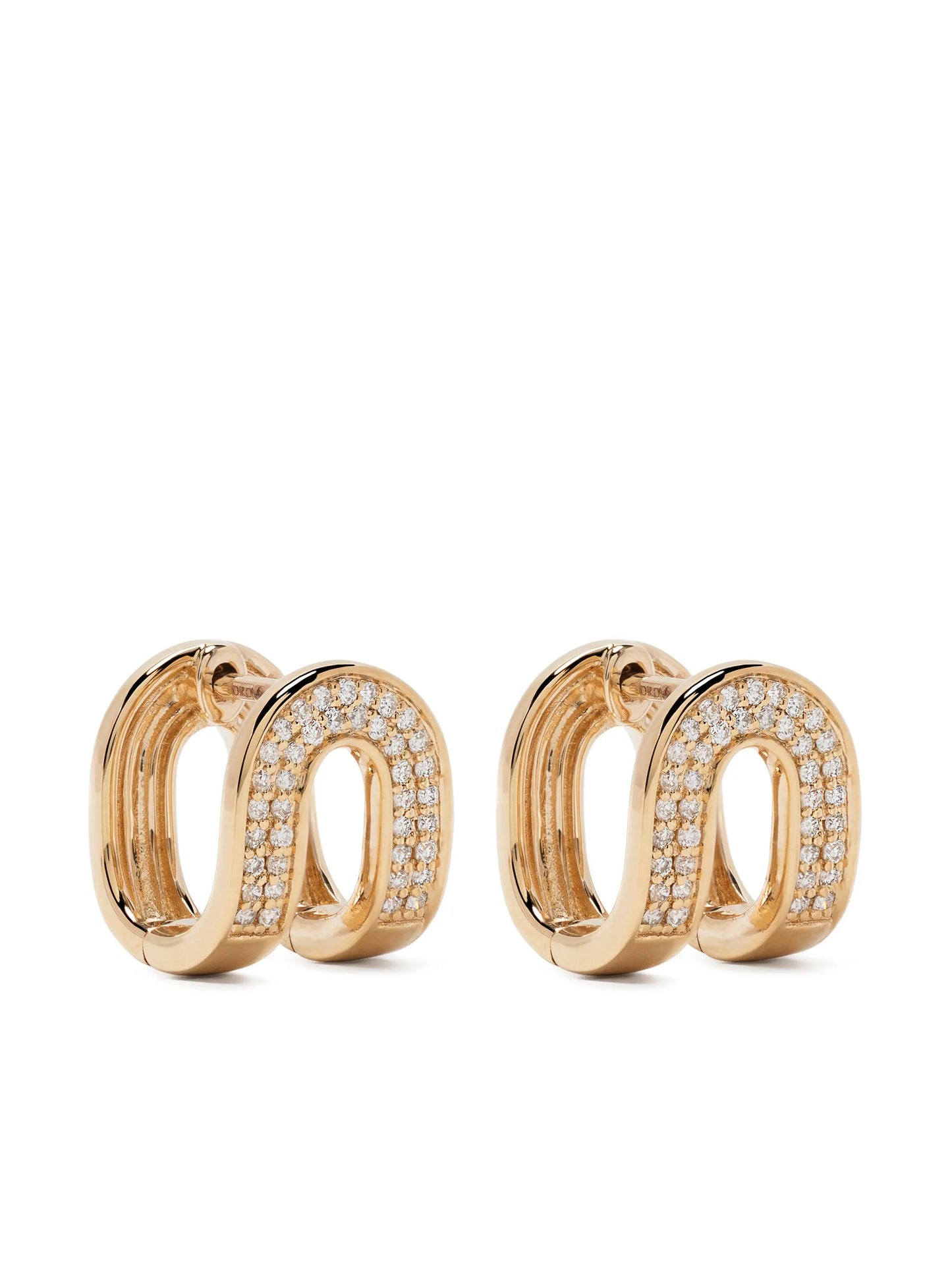 14kt yellow gold Nana Bernice Reversible Huggies diamond earrings