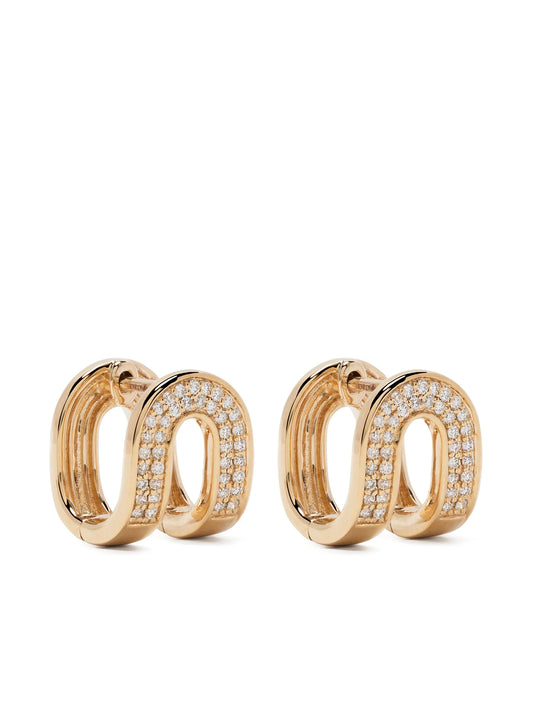 14kt yellow gold Nana Bernice Reversible Huggies diamond earrings