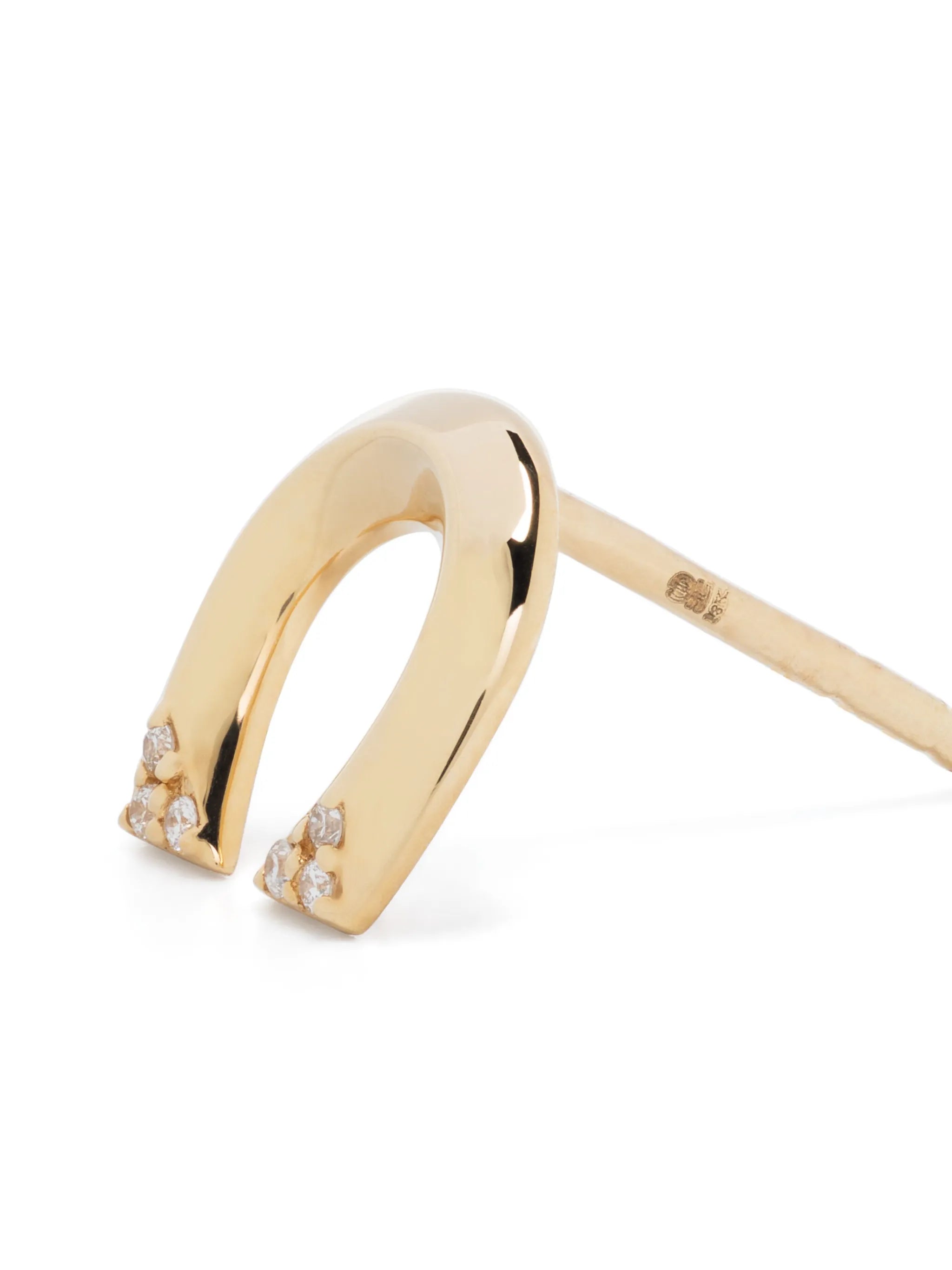 18kt yellow gold Tiny Horseshoe diamond stud earrings