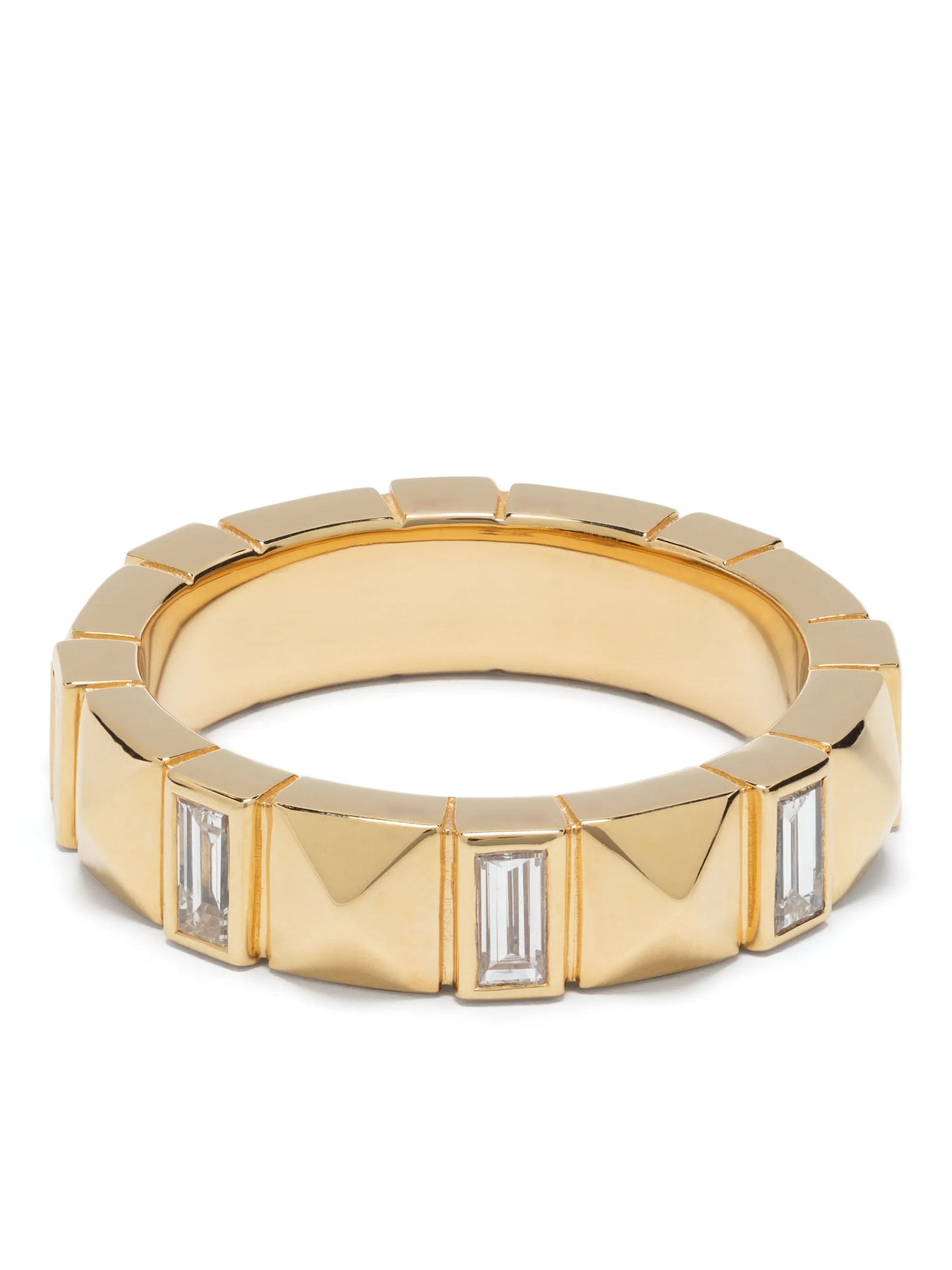 18kt yellow-gold Pyramid diamond ring
