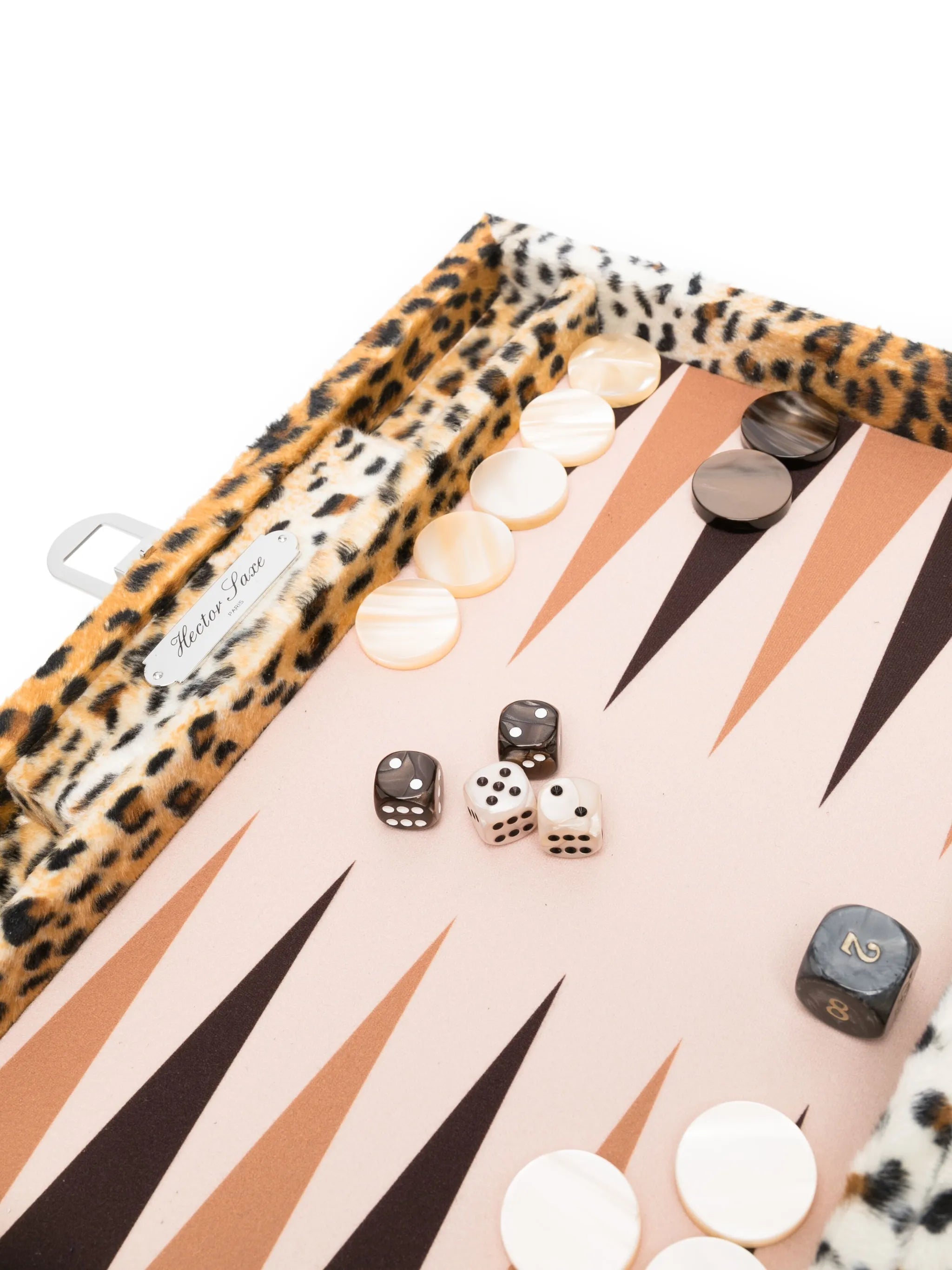 leopard-print backgammon set