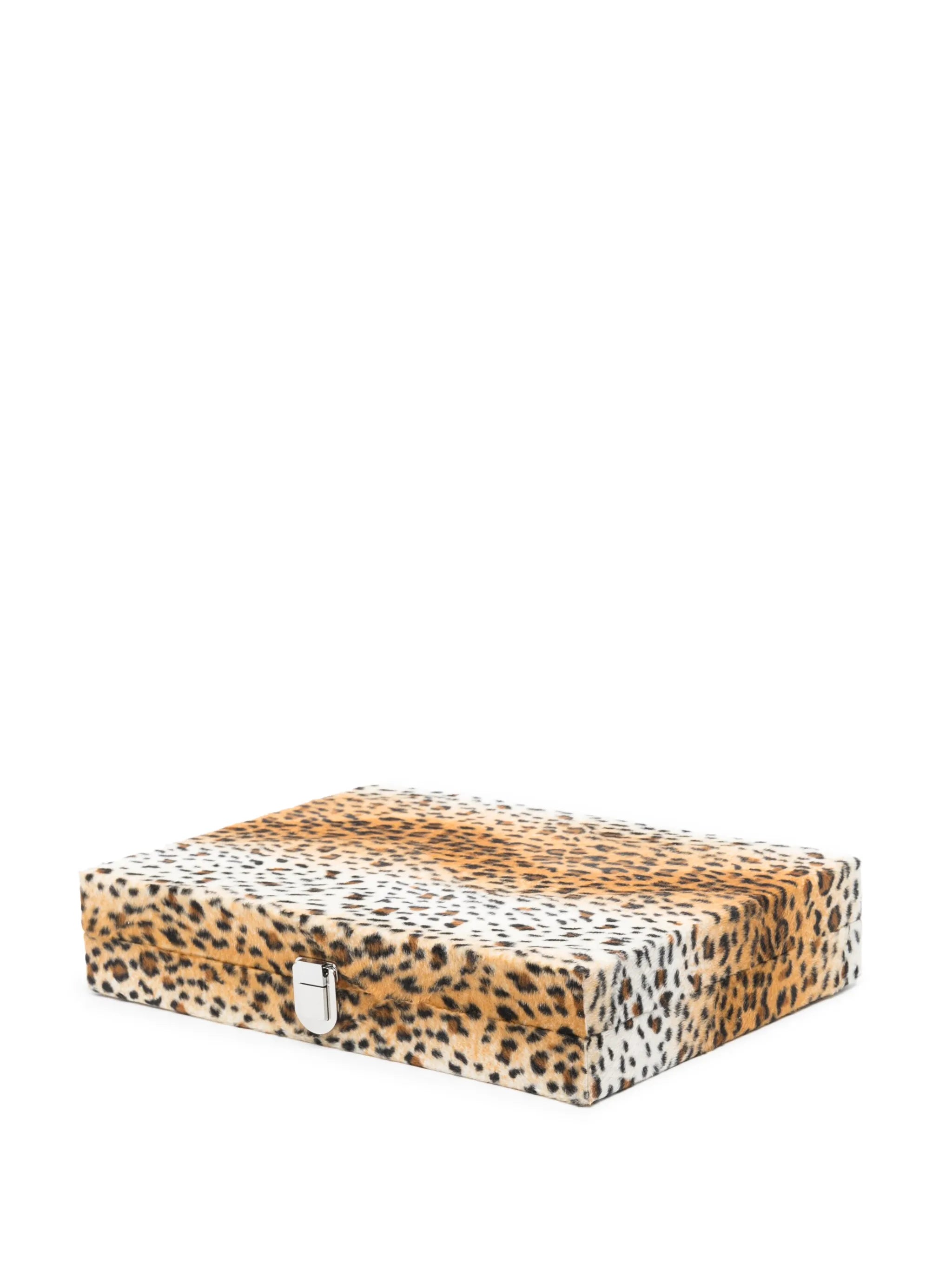 leopard-print backgammon set
