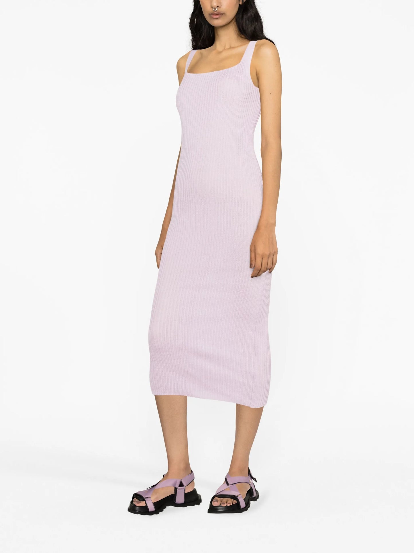 Emma ribbed-knit midi dress