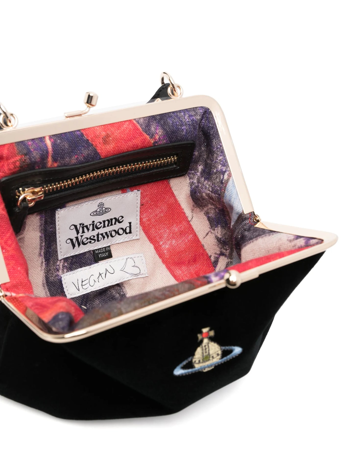 Granny Frame velvet mini bag