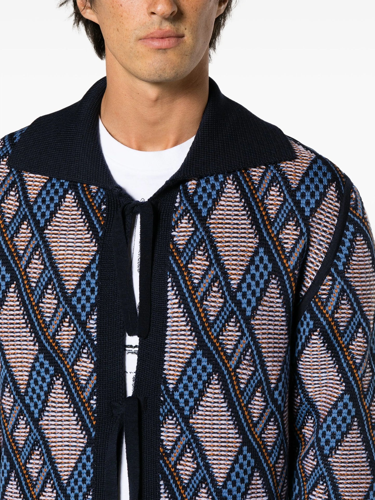 reversible patterned-jacquard jumper