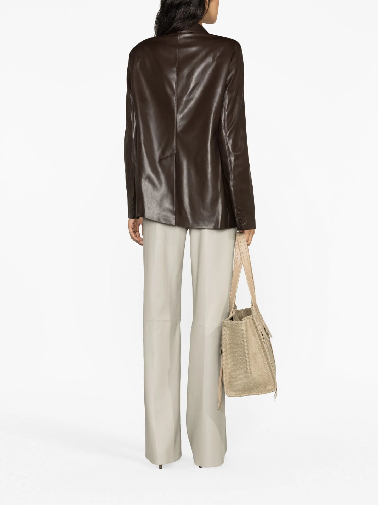 Hadasa faux-leather blazer
