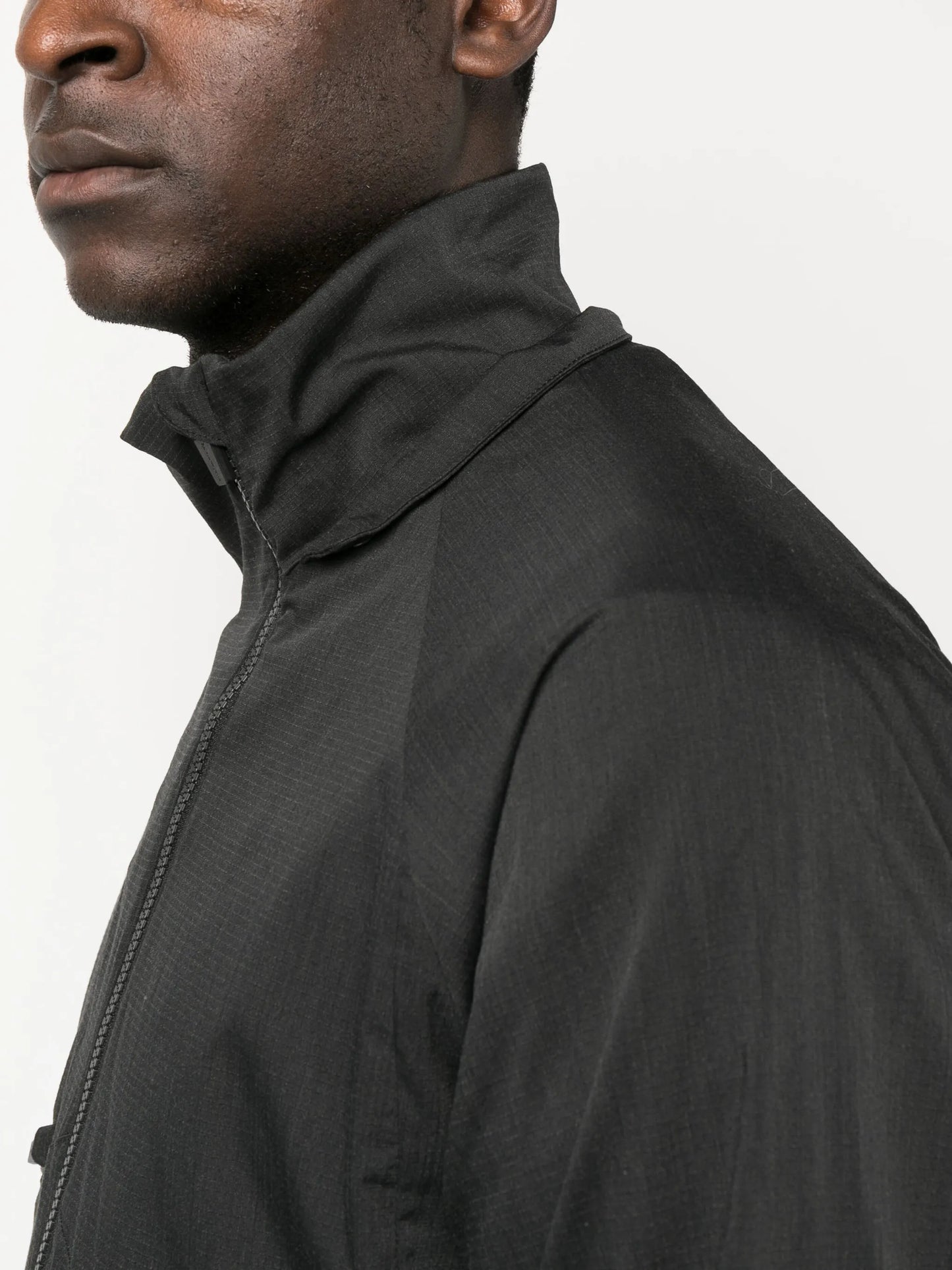 asymmetric-zip hooded jacket