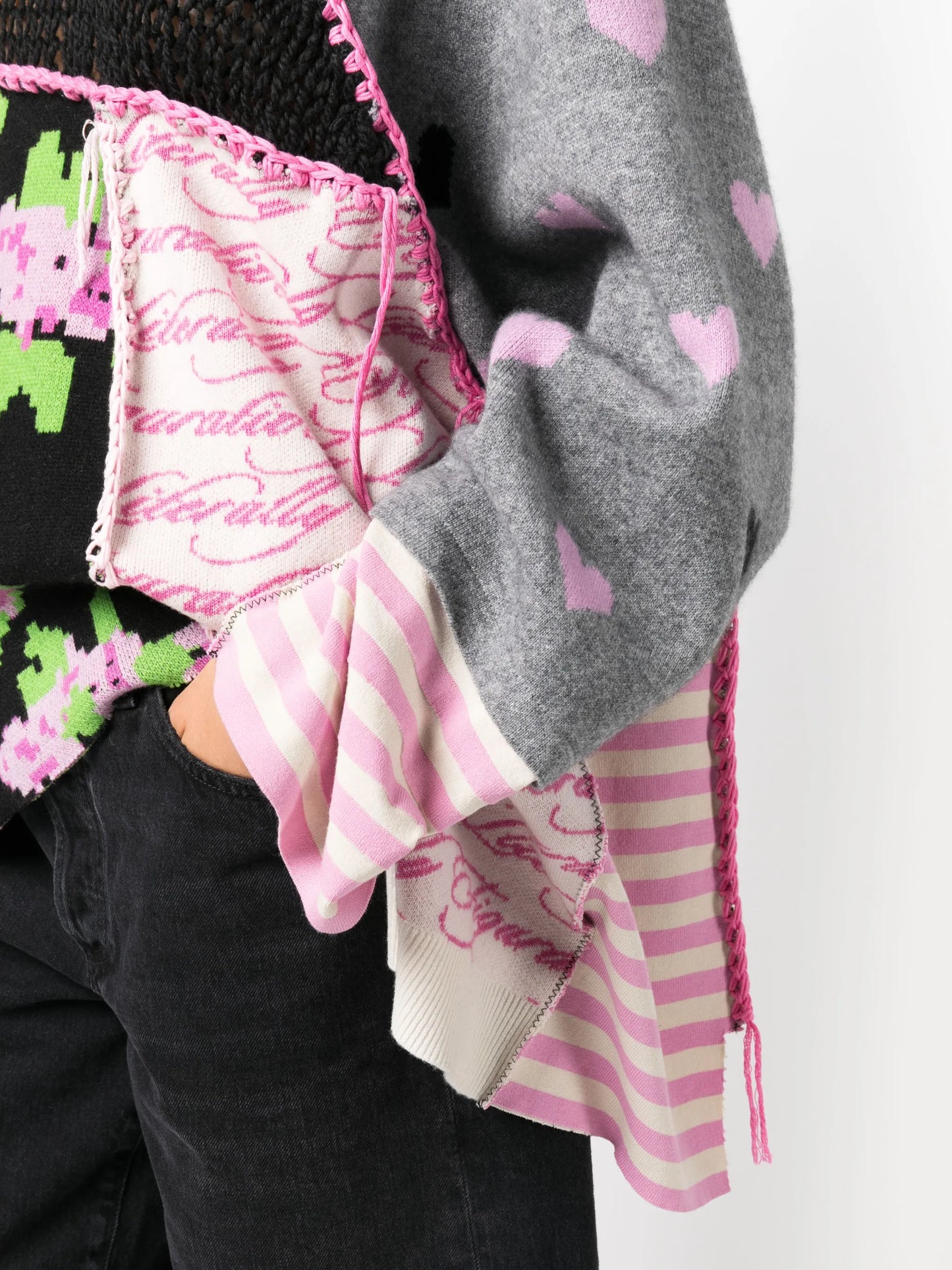 asymmetric patchwork jumper