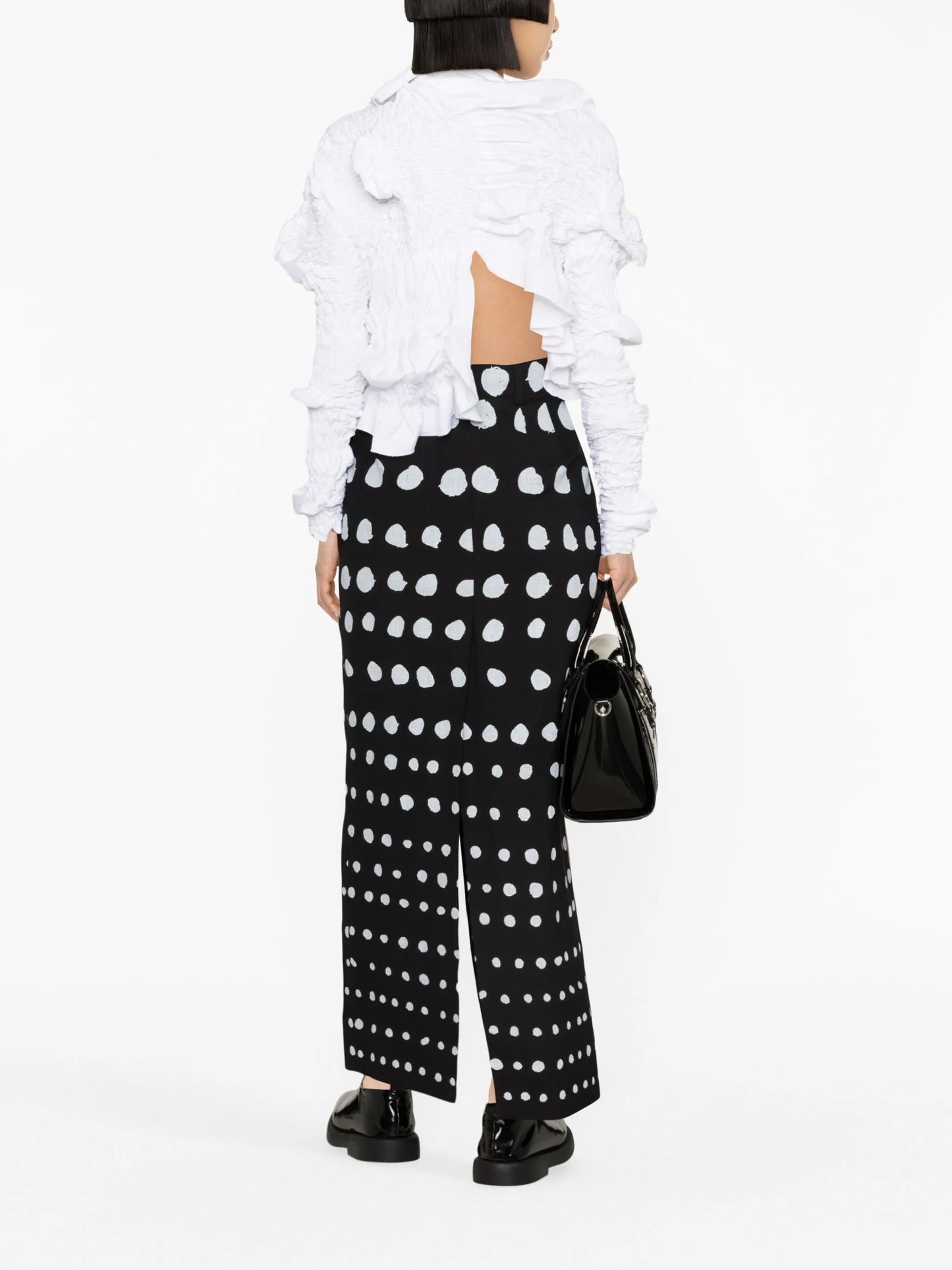 Iman dot-print pencil skirt