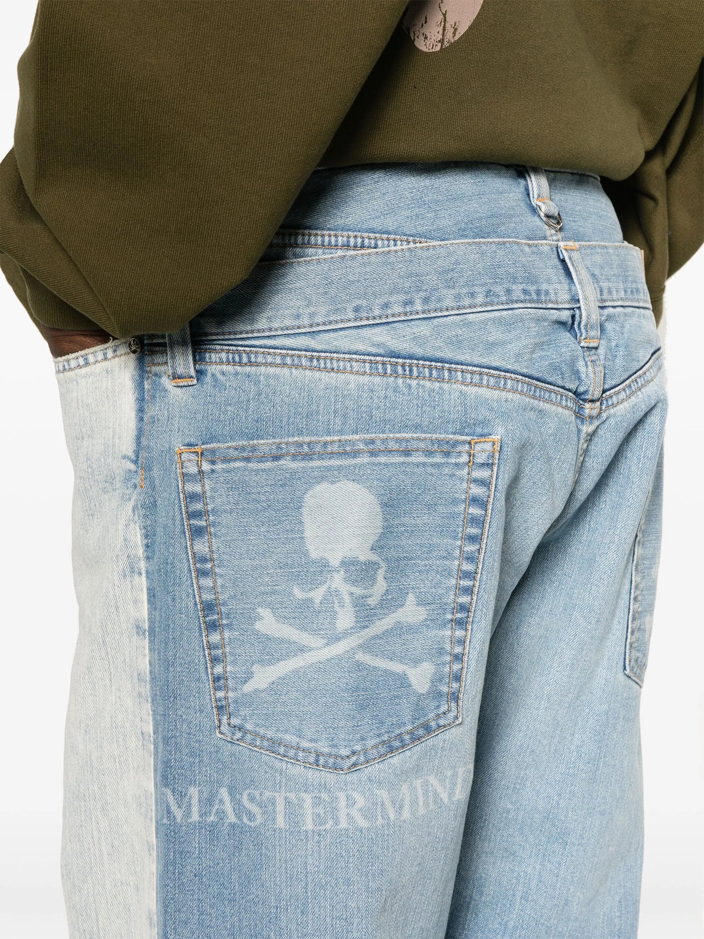 double-waist straight jeans