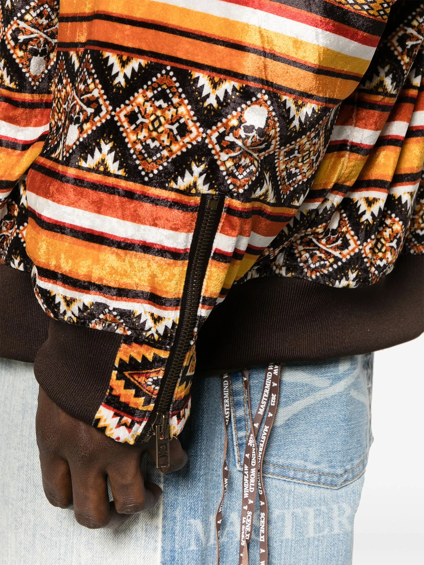 geometric-print hooded jacket