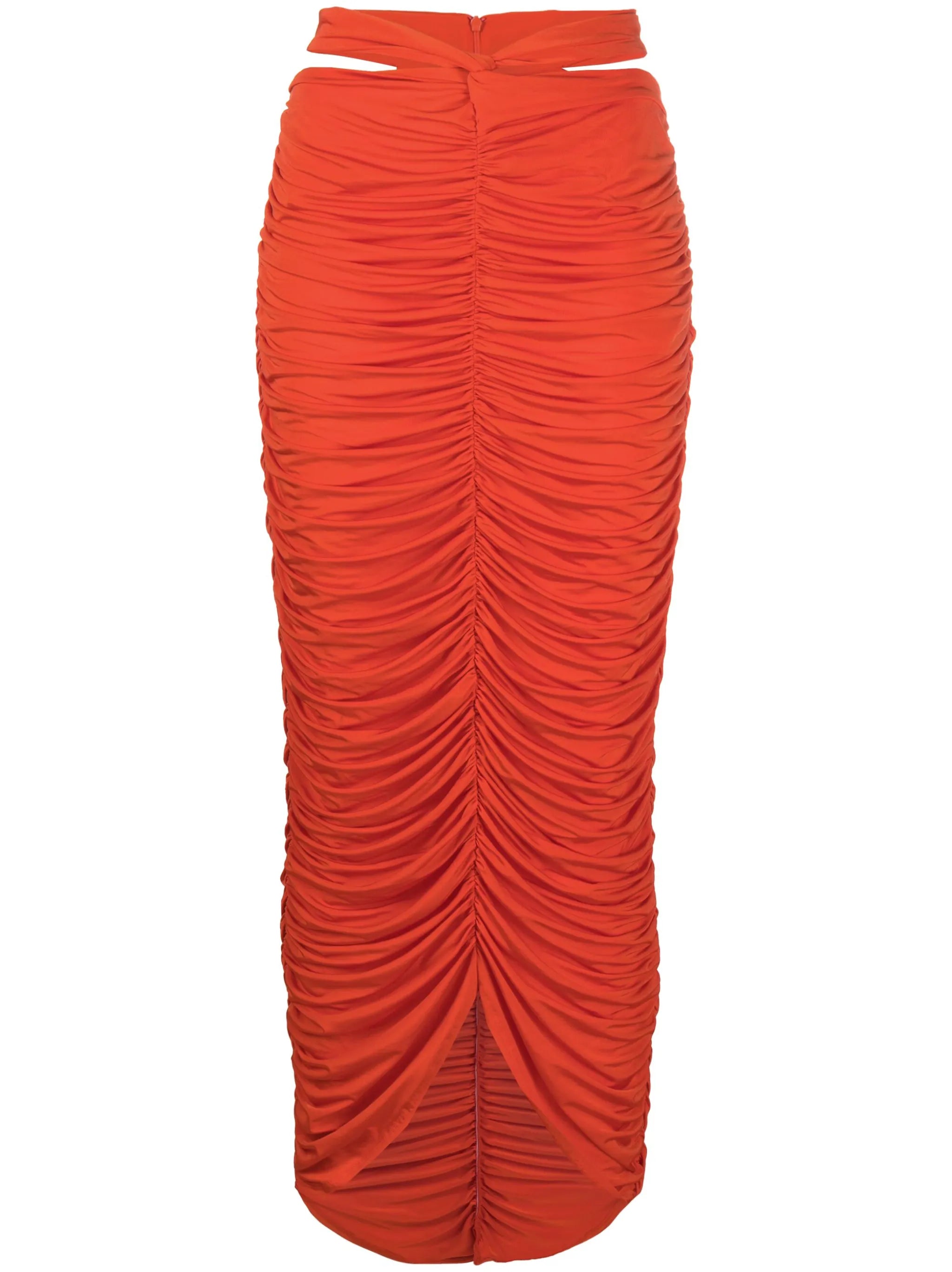 Farrah cut-out ruched maxi skirt