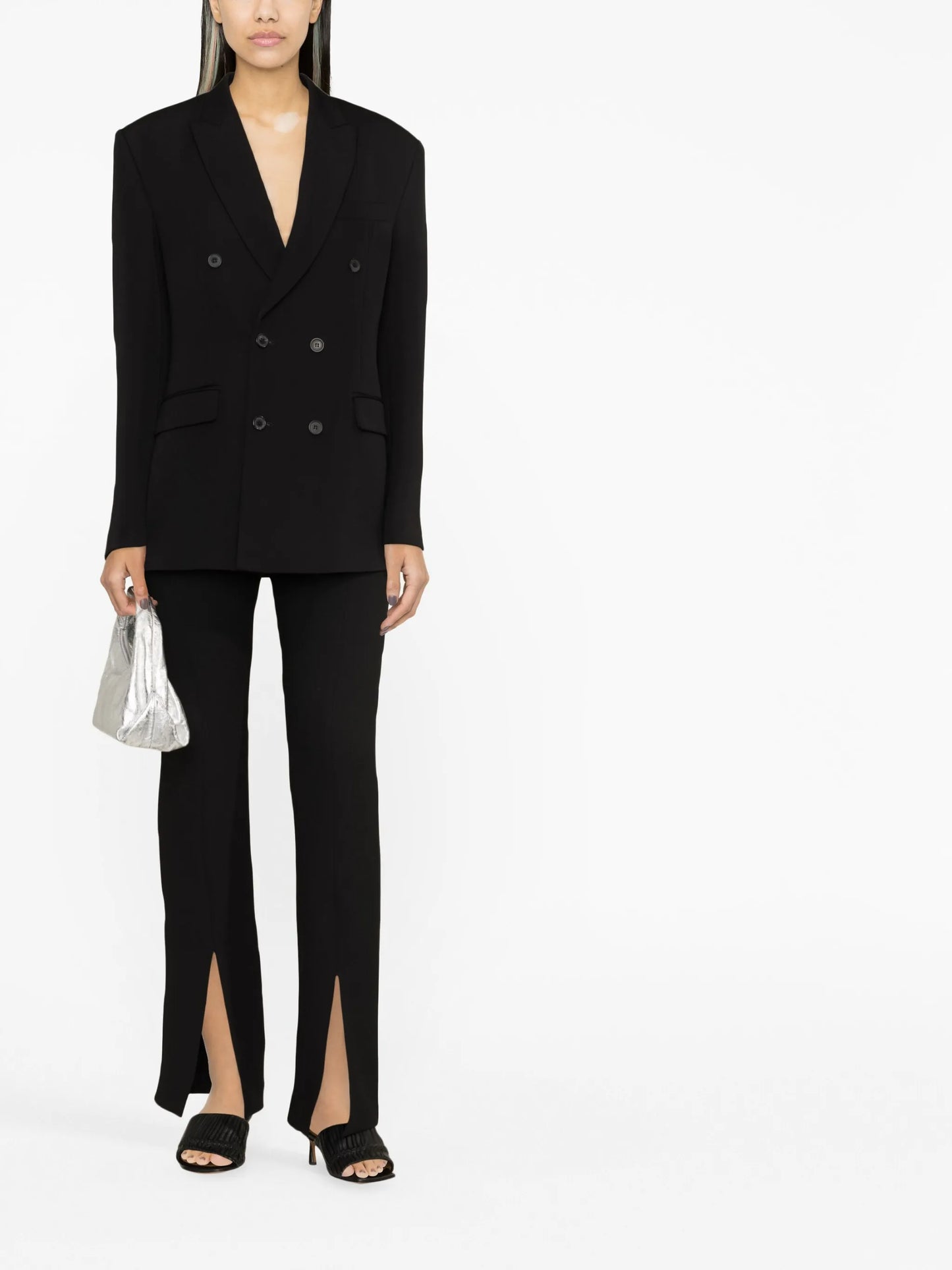 double-breasted wool blazer