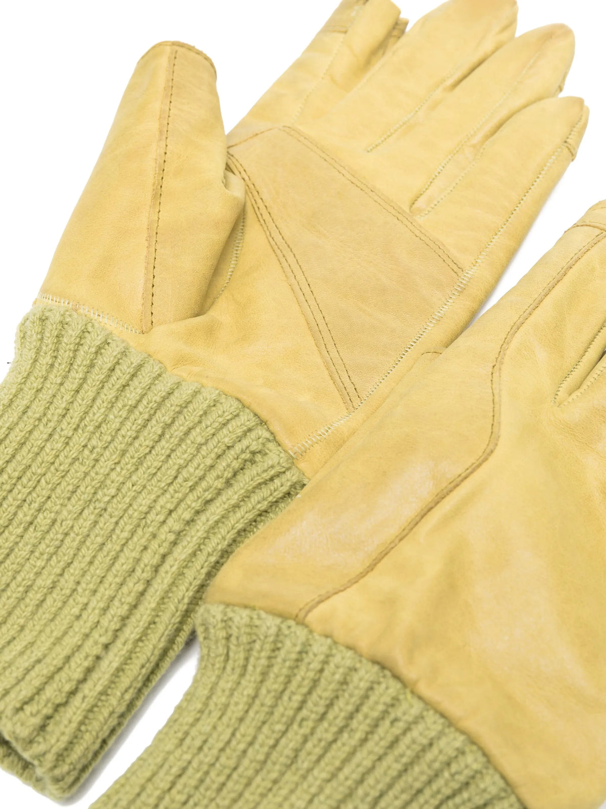 ribbed leather gloves