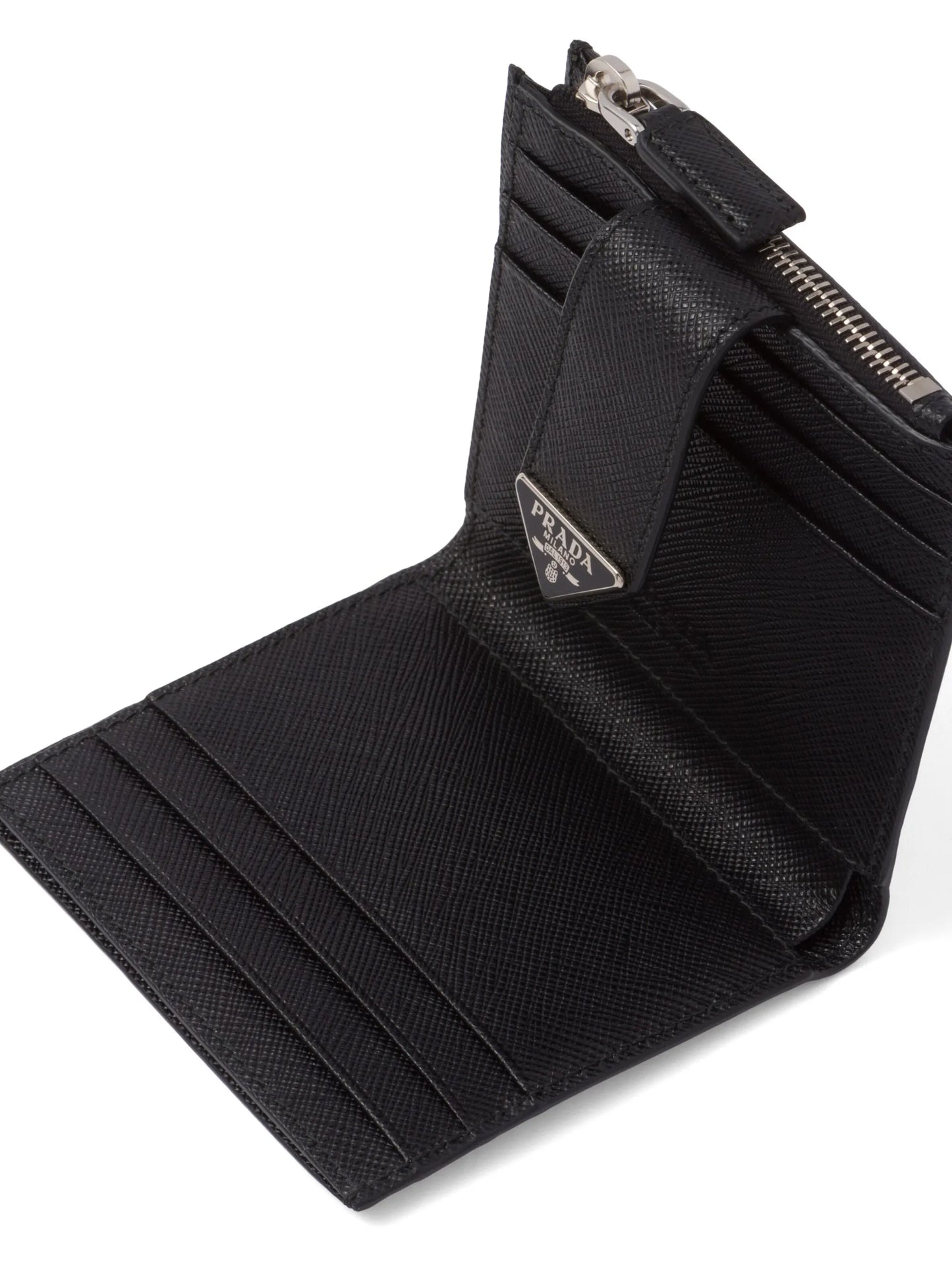 saffiano logo-plaque wallet