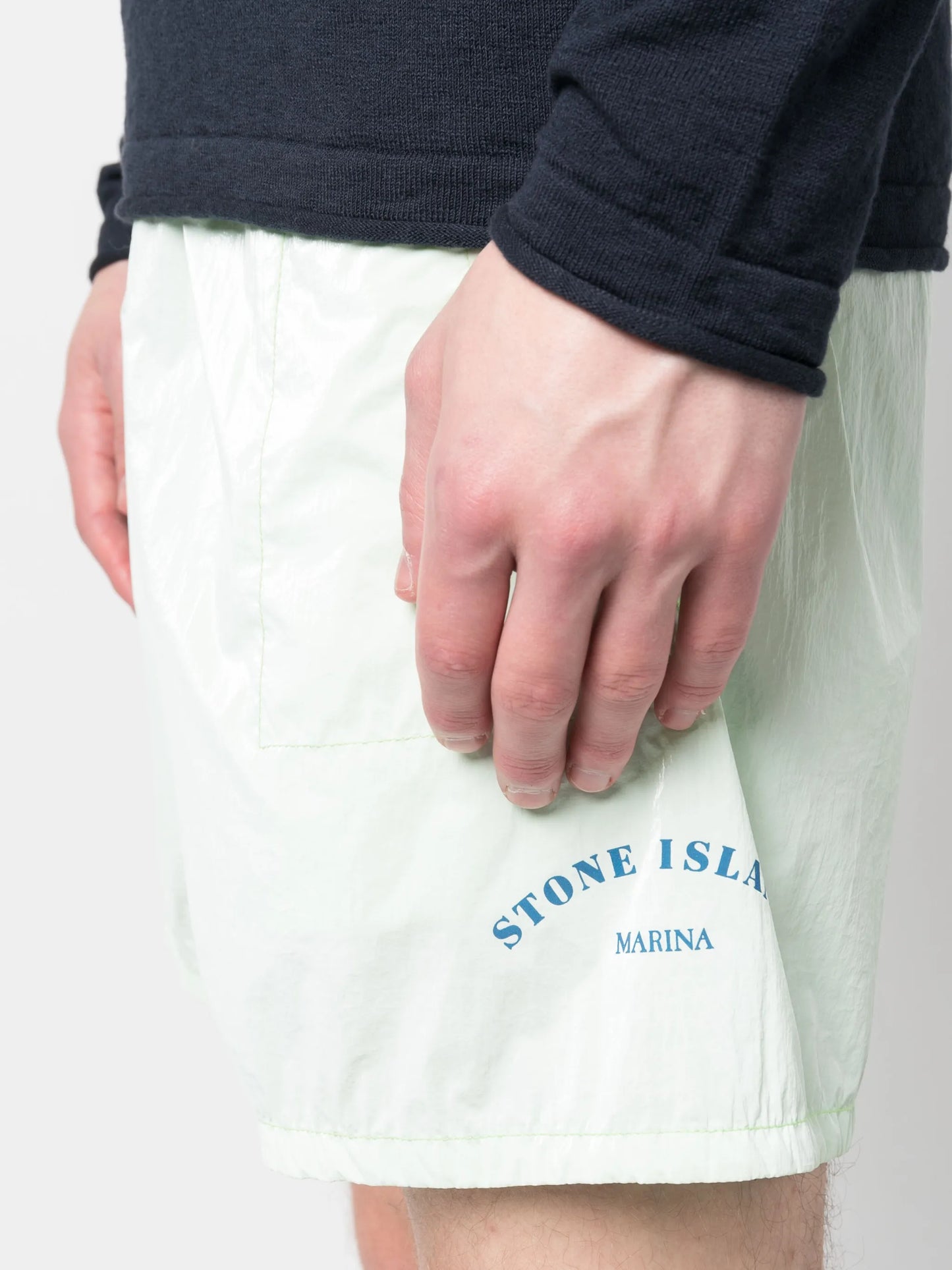 logo-print track shorts
