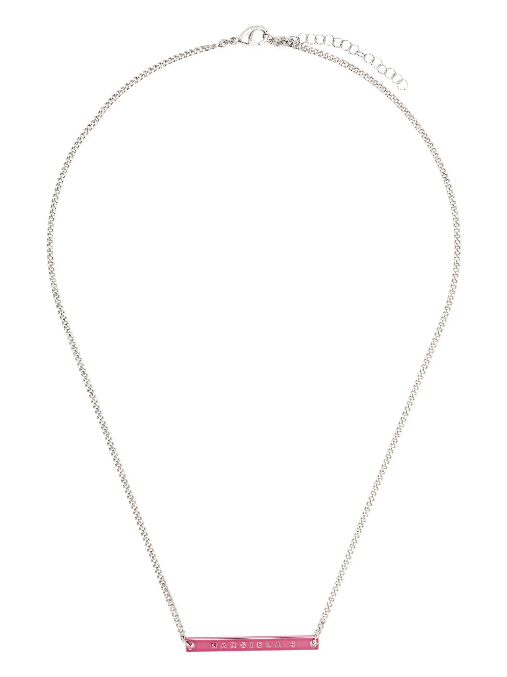 bar logo-engraved necklace