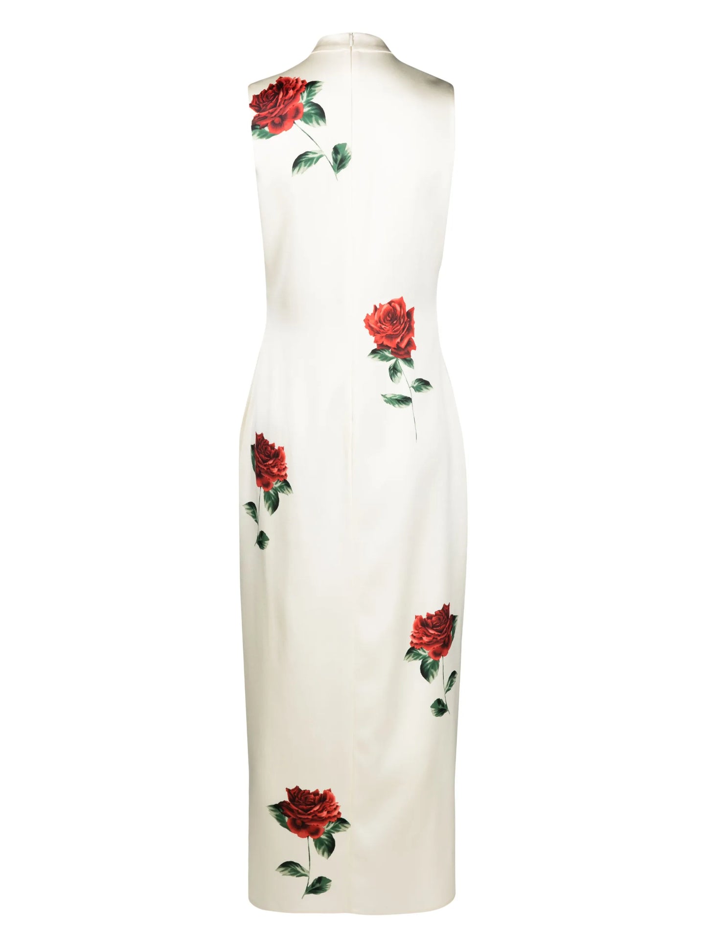 rose-print sleeveless maxi dress