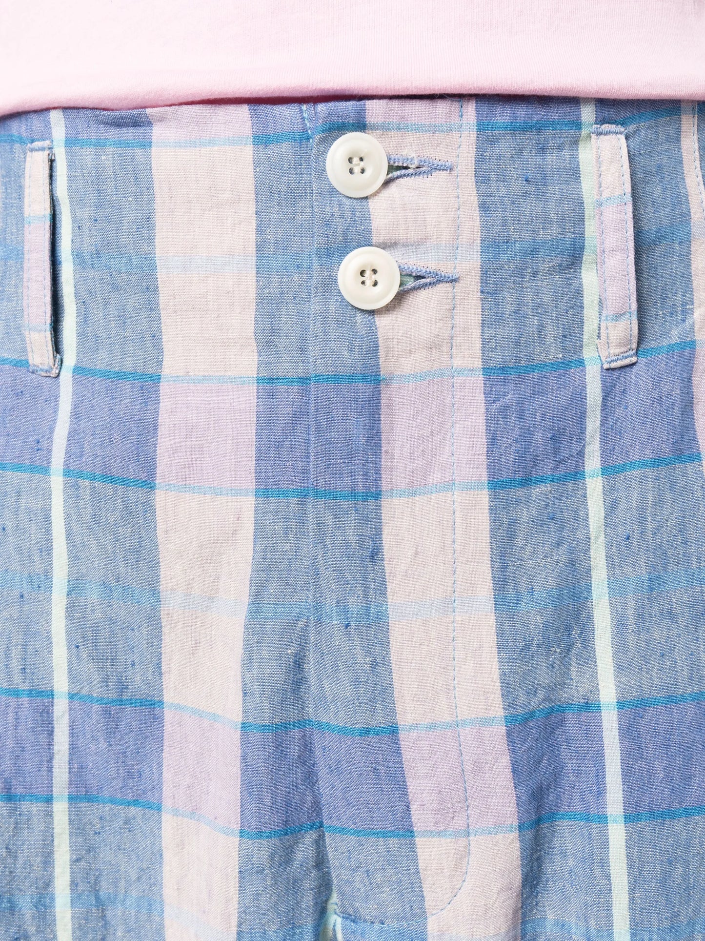 relaxed-fit check-pattern trousers