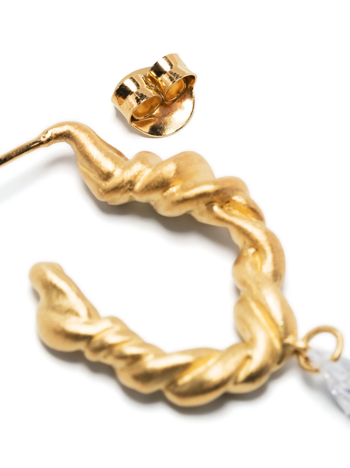 twisted-hoop crystal drop earrings