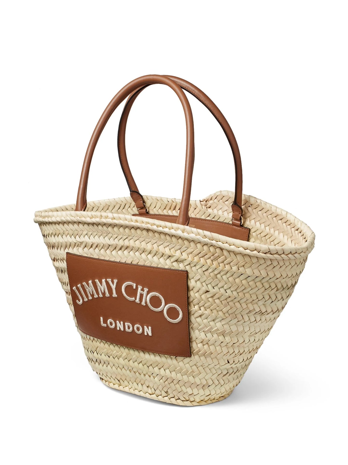 embroidered-logo interwoven tote