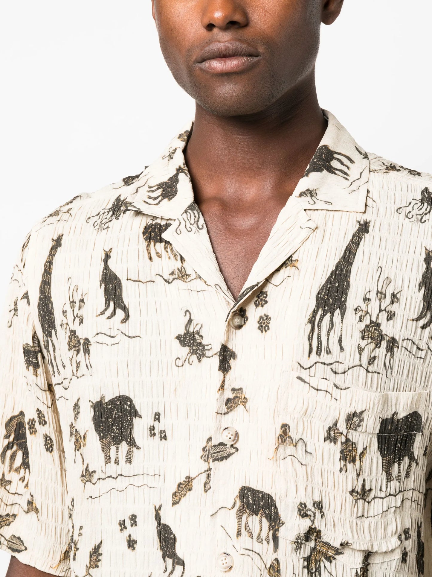 Bodil shirred printed shirt